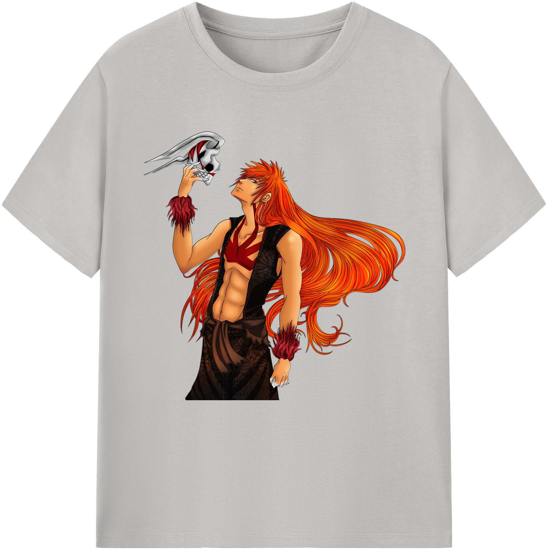 （画像用） ブリーチ 黒崎一護（くろさき いちご）BLEACH Kurosaki Ichigo 綿100％半袖Tシャツ（フロントプリント）