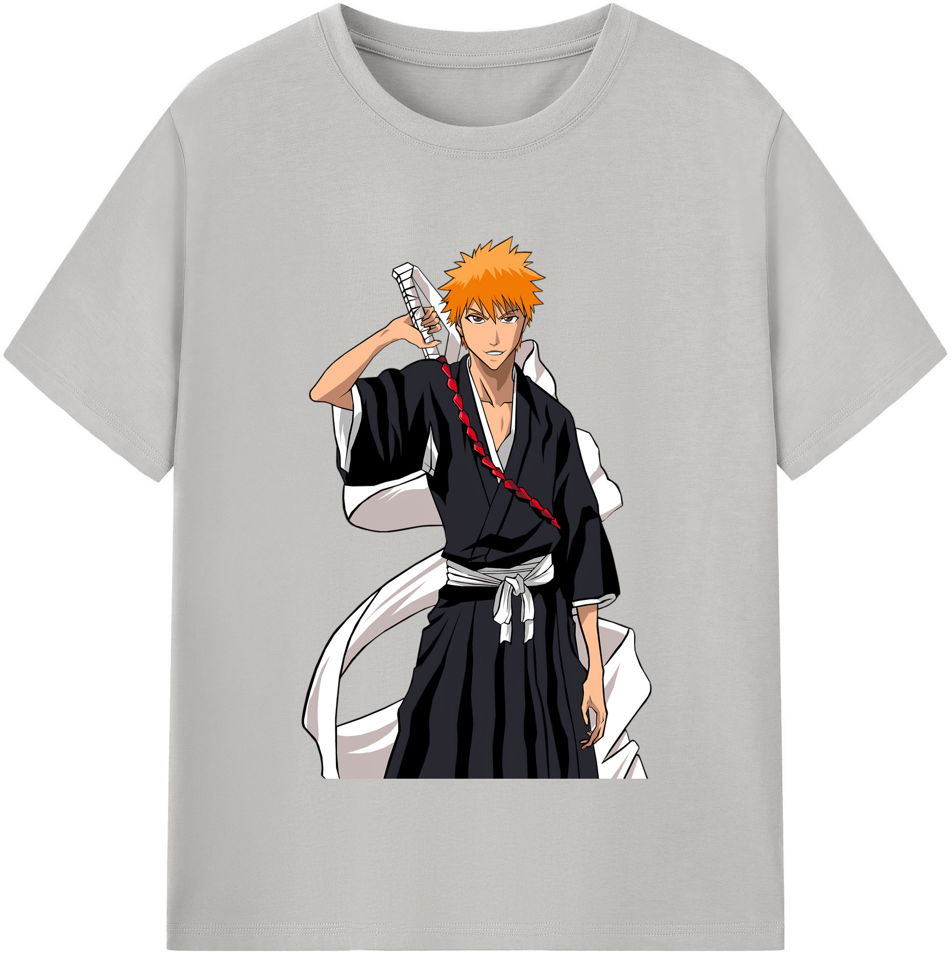 （画像用） ブリーチ 黒崎一護（くろさき いちご）BLEACH Kurosaki Ichigo 綿100％半袖Tシャツ（フロントプリント）