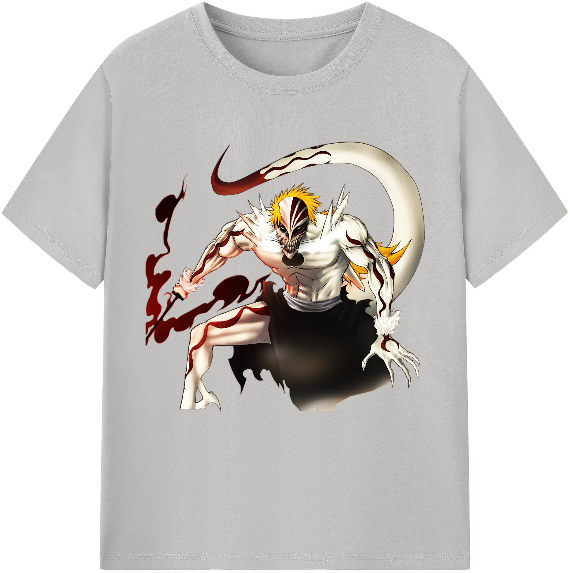 （画像用） ブリーチ 黒崎一護（くろさき いちご）BLEACH Kurosaki Ichigo 綿100％半袖Tシャツ（フロントプリント）