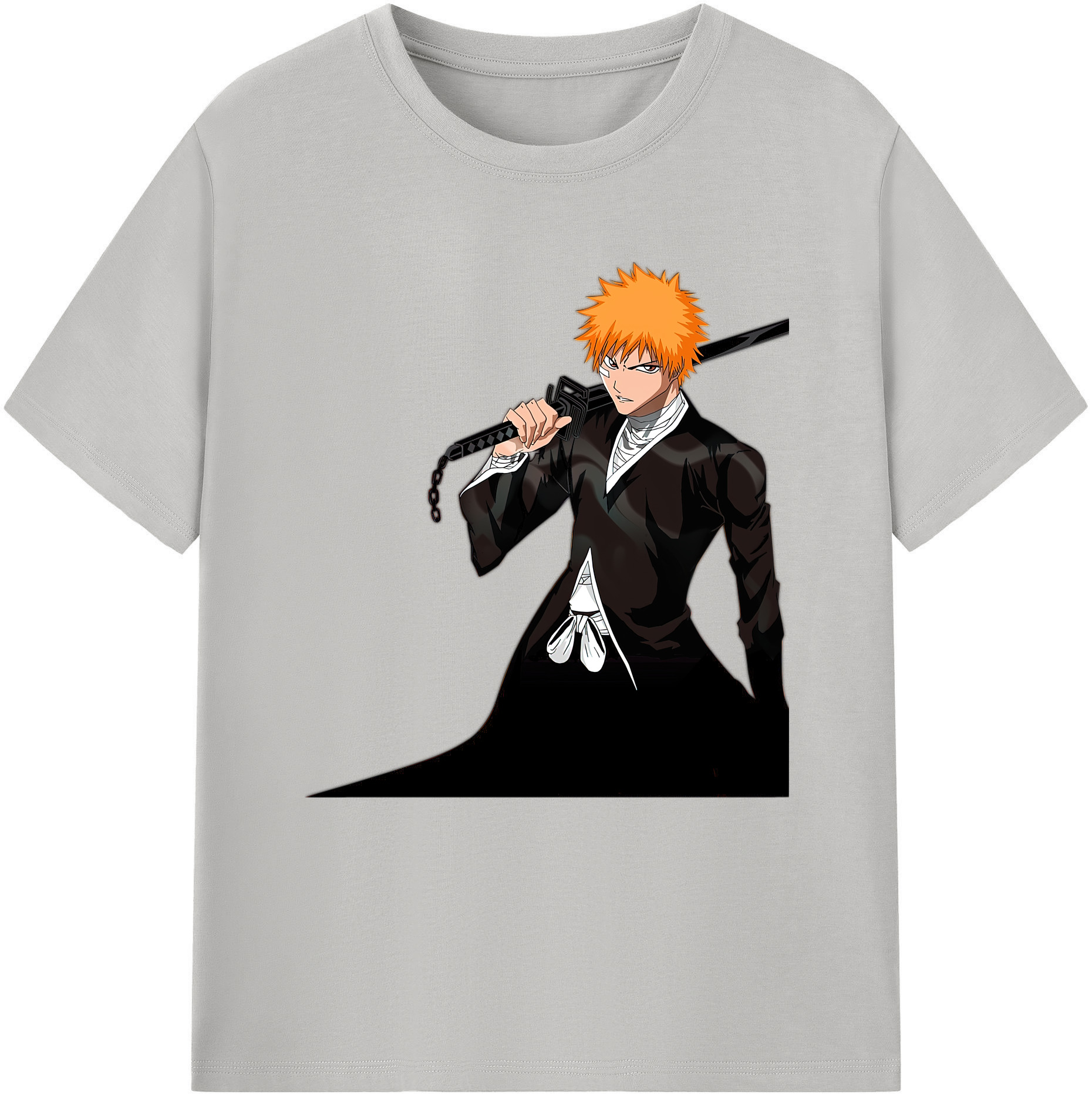 （画像用） ブリーチ 黒崎一護（くろさき いちご）BLEACH Kurosaki Ichigo 綿100％半袖Tシャツ（フロントプリント）