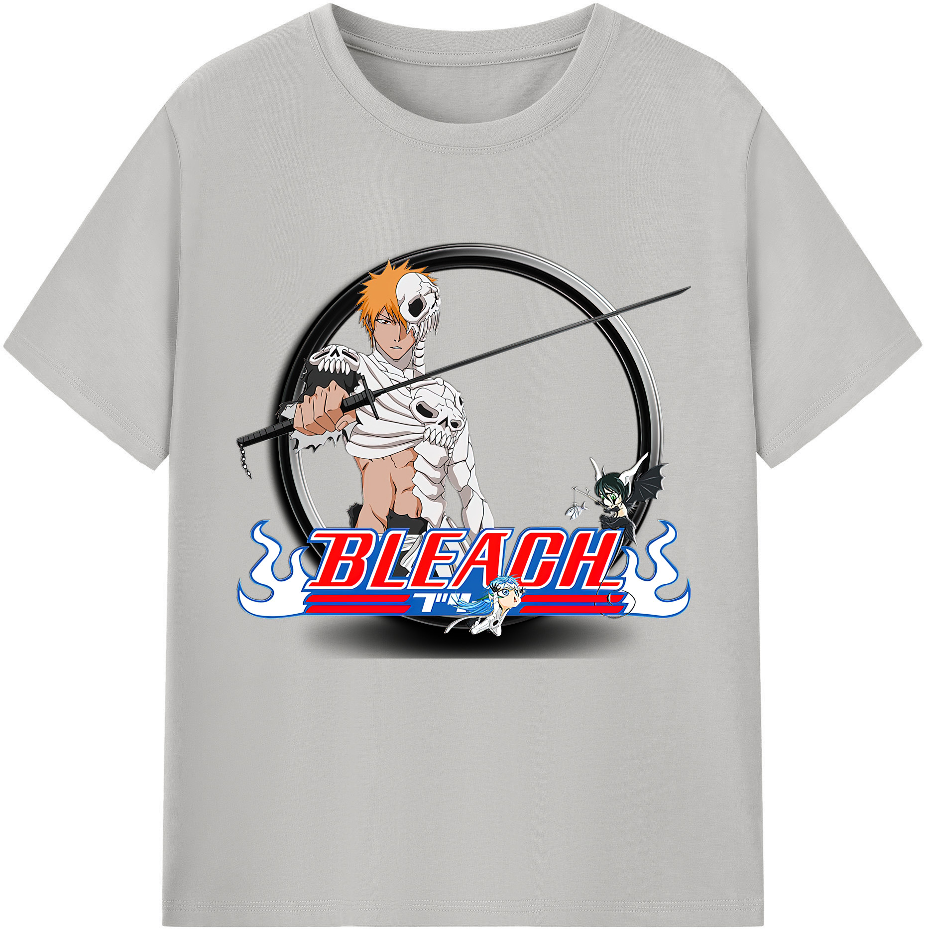 （画像用） ブリーチ 黒崎一護（くろさき いちご）BLEACH Kurosaki Ichigo 綿100％半袖Tシャツ（フロントプリント）