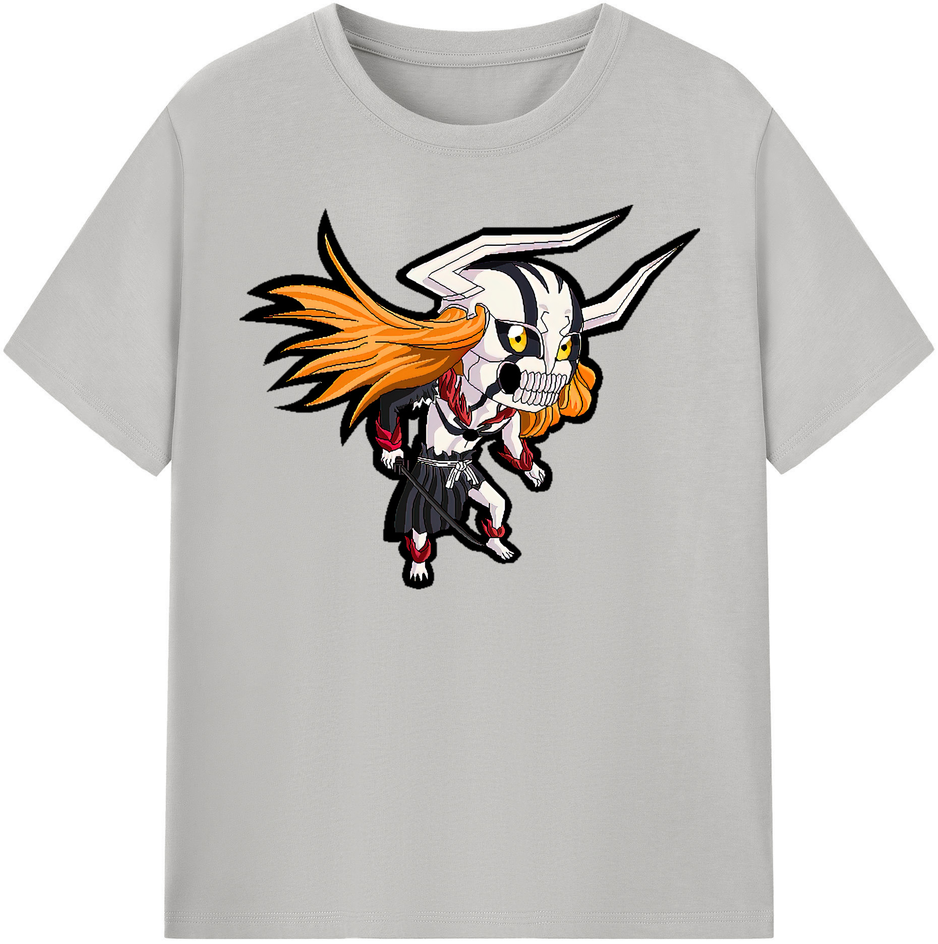（画像用） ブリーチ 黒崎一護（くろさき いちご）BLEACH Kurosaki Ichigo 綿100％半袖Tシャツ（フロントプリント）