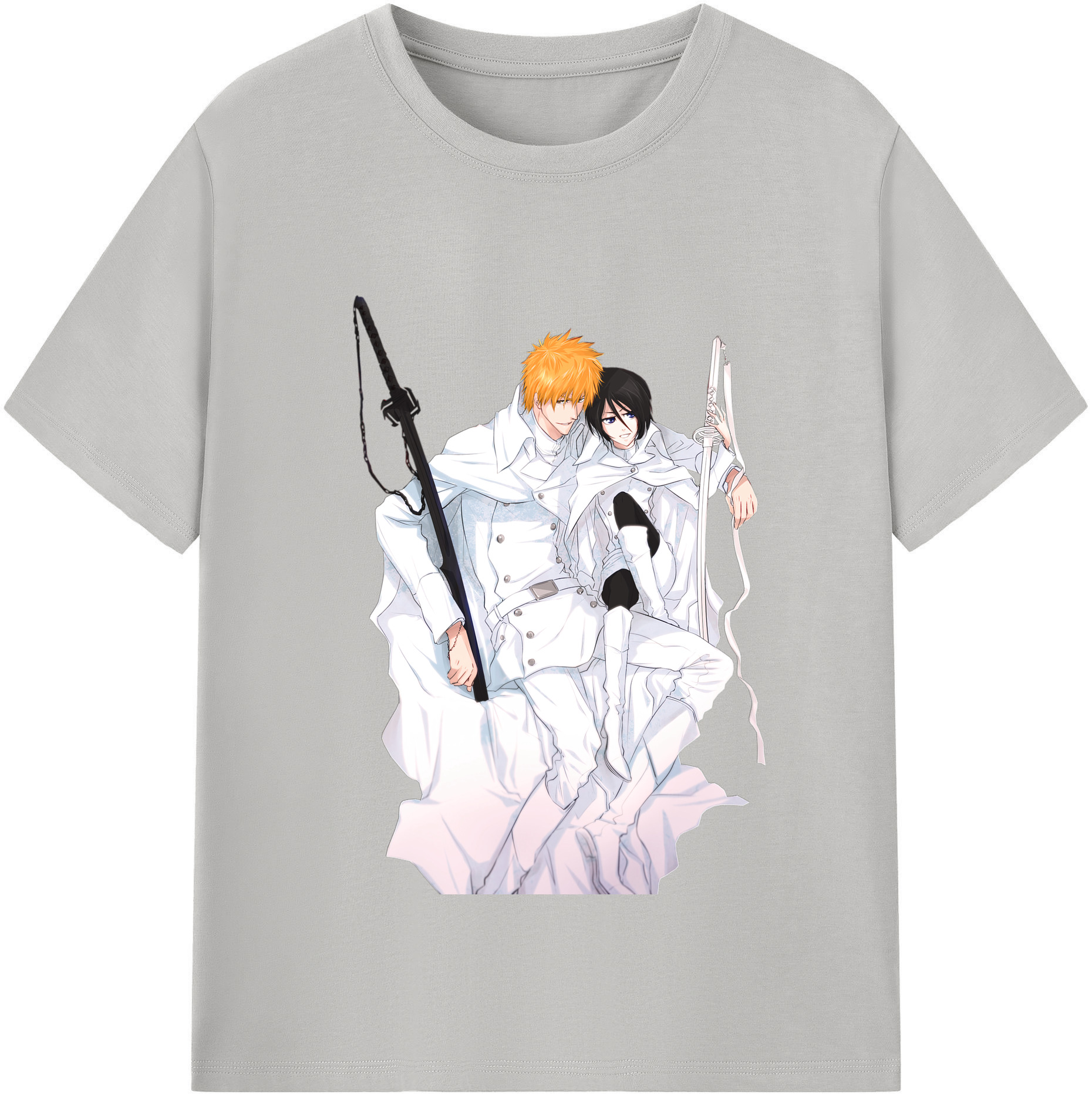 （画像用） ブリーチ 黒崎一護（くろさき いちご）BLEACH Kurosaki Ichigo 綿100％半袖Tシャツ（フロントプリント）