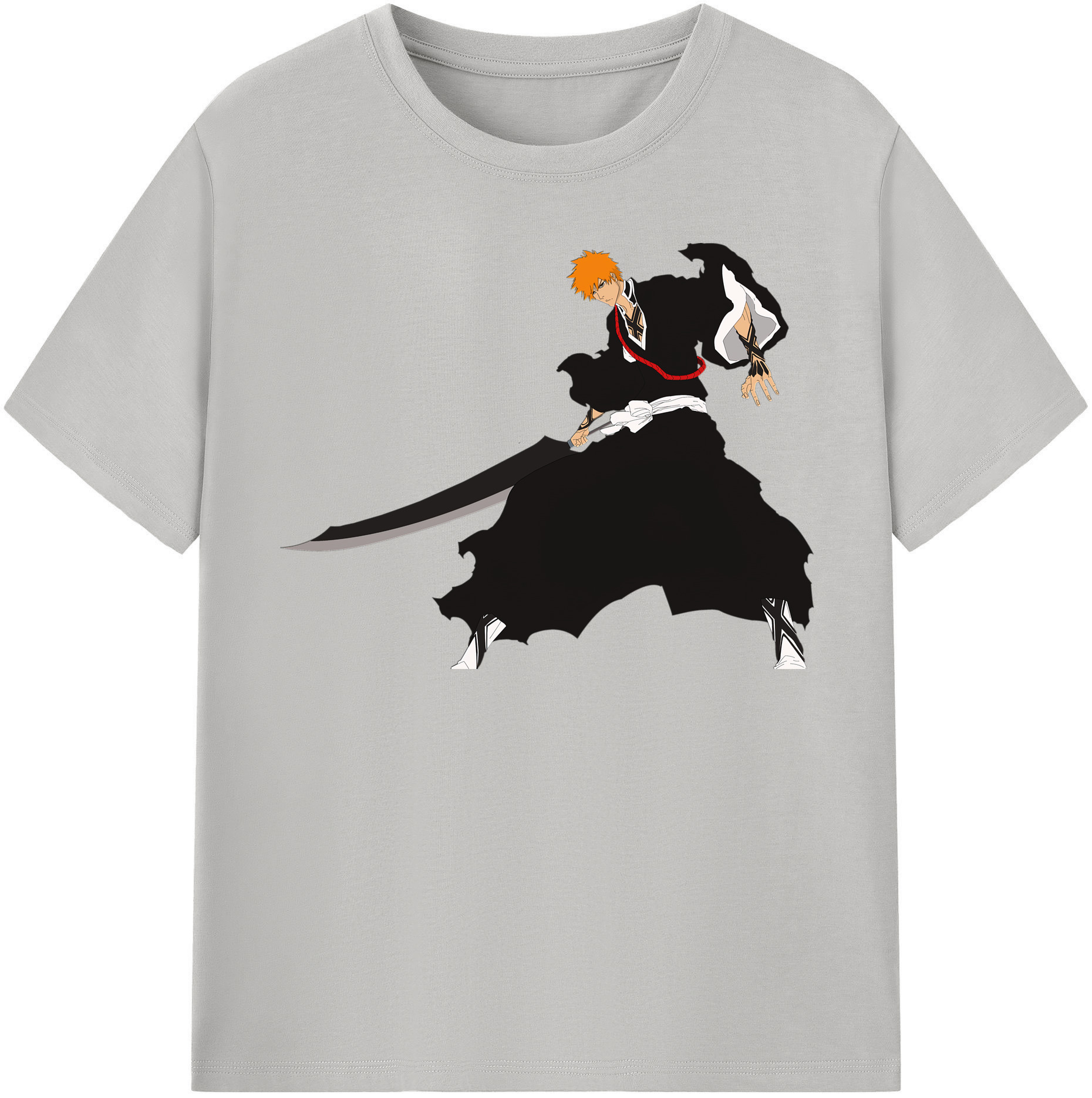 （画像用） ブリーチ 黒崎一護（くろさき いちご）BLEACH Kurosaki Ichigo 綿100％半袖Tシャツ（フロントプリント）