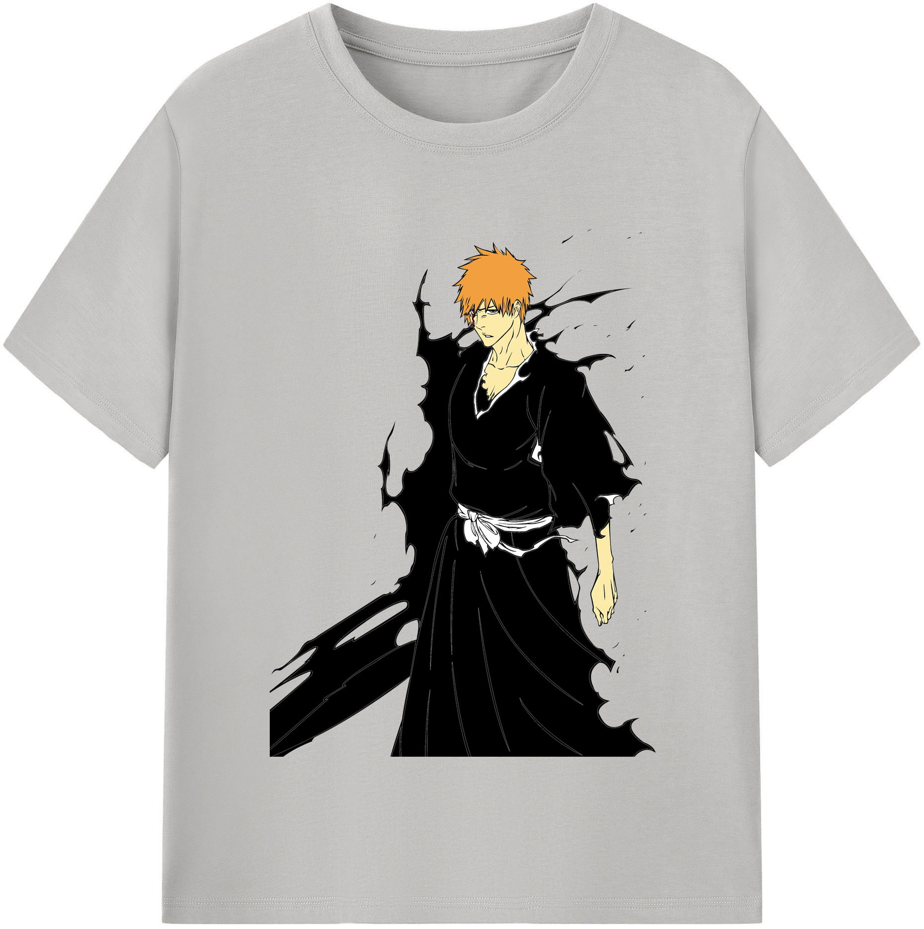 （画像用） ブリーチ 黒崎一護（くろさき いちご）BLEACH Kurosaki Ichigo 綿100％半袖Tシャツ（フロントプリント）