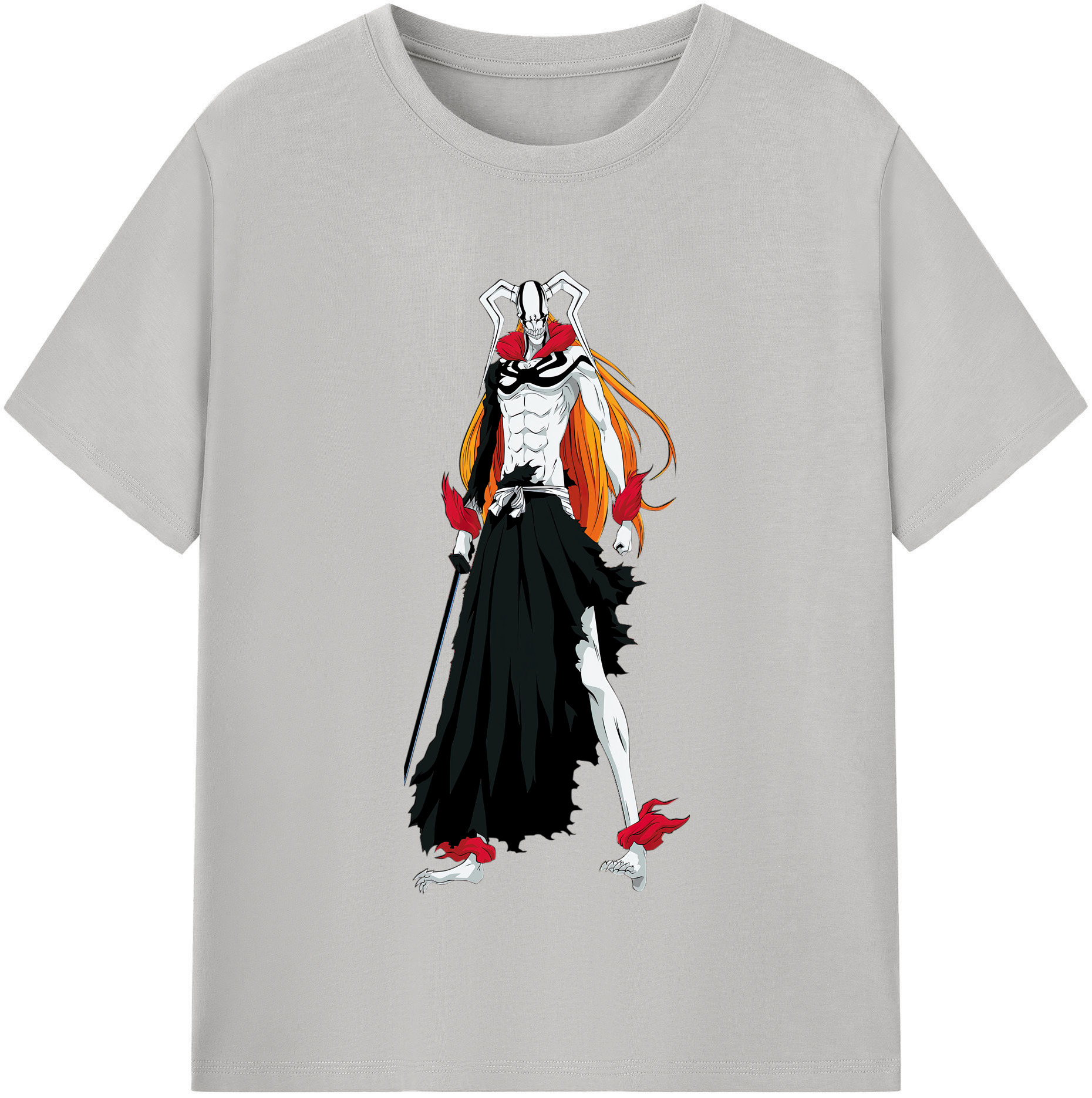 （画像用） ブリーチ 黒崎一護（くろさき いちご）BLEACH Kurosaki Ichigo 綿100％半袖Tシャツ（フロントプリント）