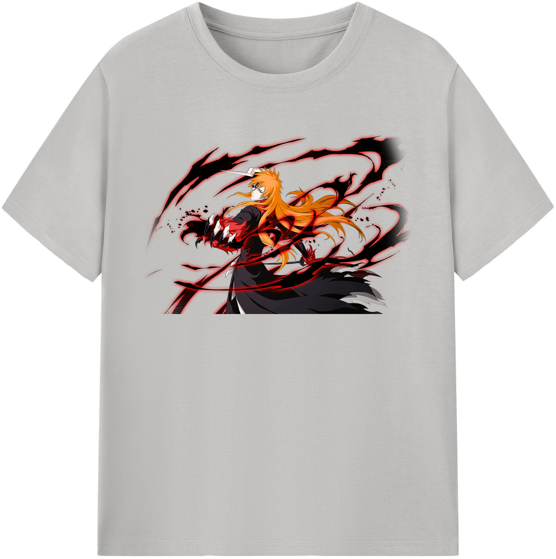 （画像用） ブリーチ 黒崎一護（くろさき いちご）BLEACH Kurosaki Ichigo 綿100％半袖Tシャツ（フロントプリント）
