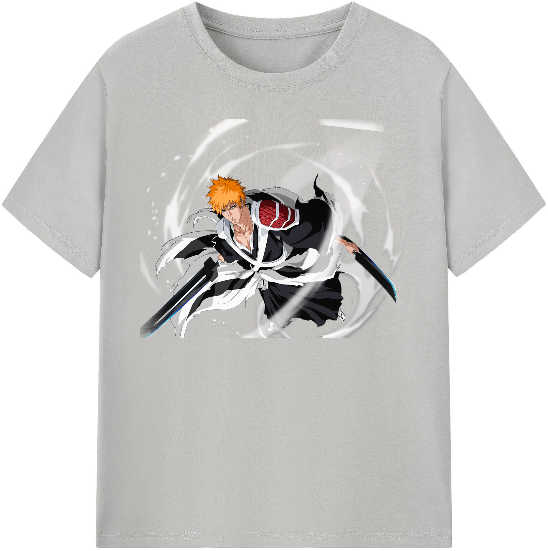 （画像用） ブリーチ 黒崎一護（くろさき いちご）BLEACH Kurosaki Ichigo 綿100％半袖Tシャツ（フロントプリント）