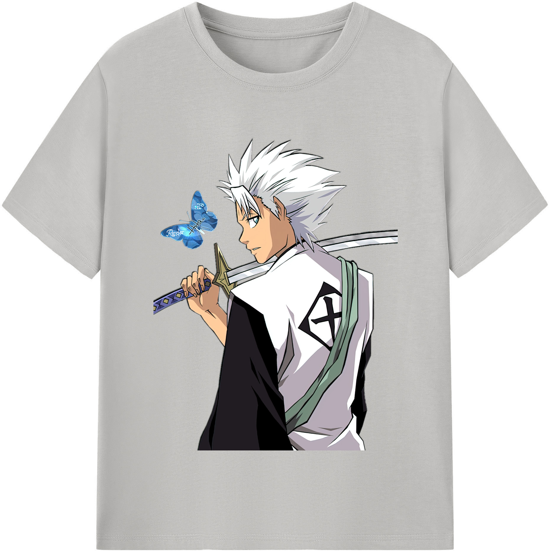 （画像用） ブリーチ 日番谷冬獅郎（ひつがや とうしろう） BLEACH Hitsugaya Toushirou 綿100％半袖Tシャツ（フロントプリント）