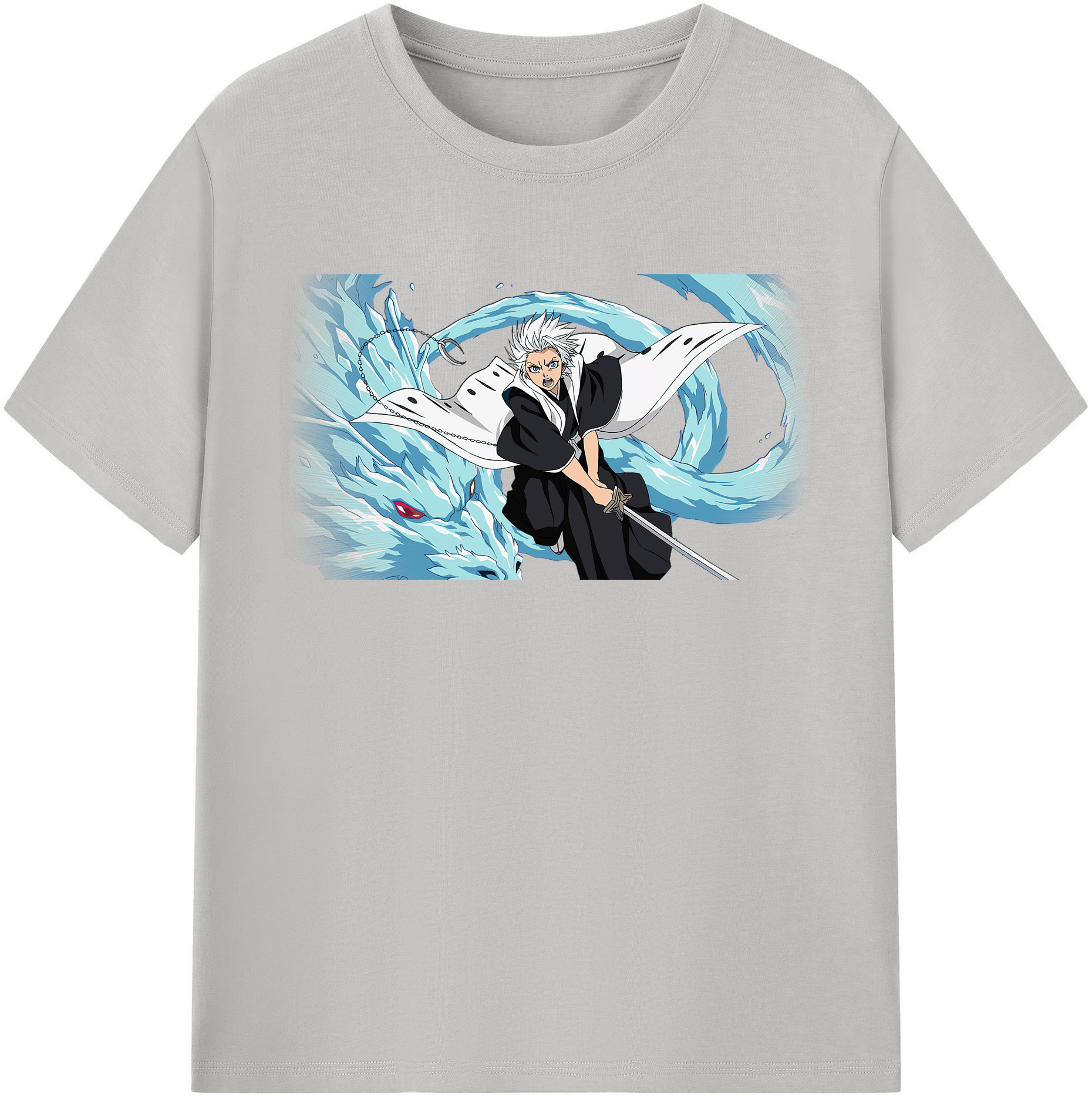 （画像用） ブリーチ 日番谷冬獅郎（ひつがや とうしろう） BLEACH Hitsugaya Toushirou 綿100％半袖Tシャツ（フロントプリント）