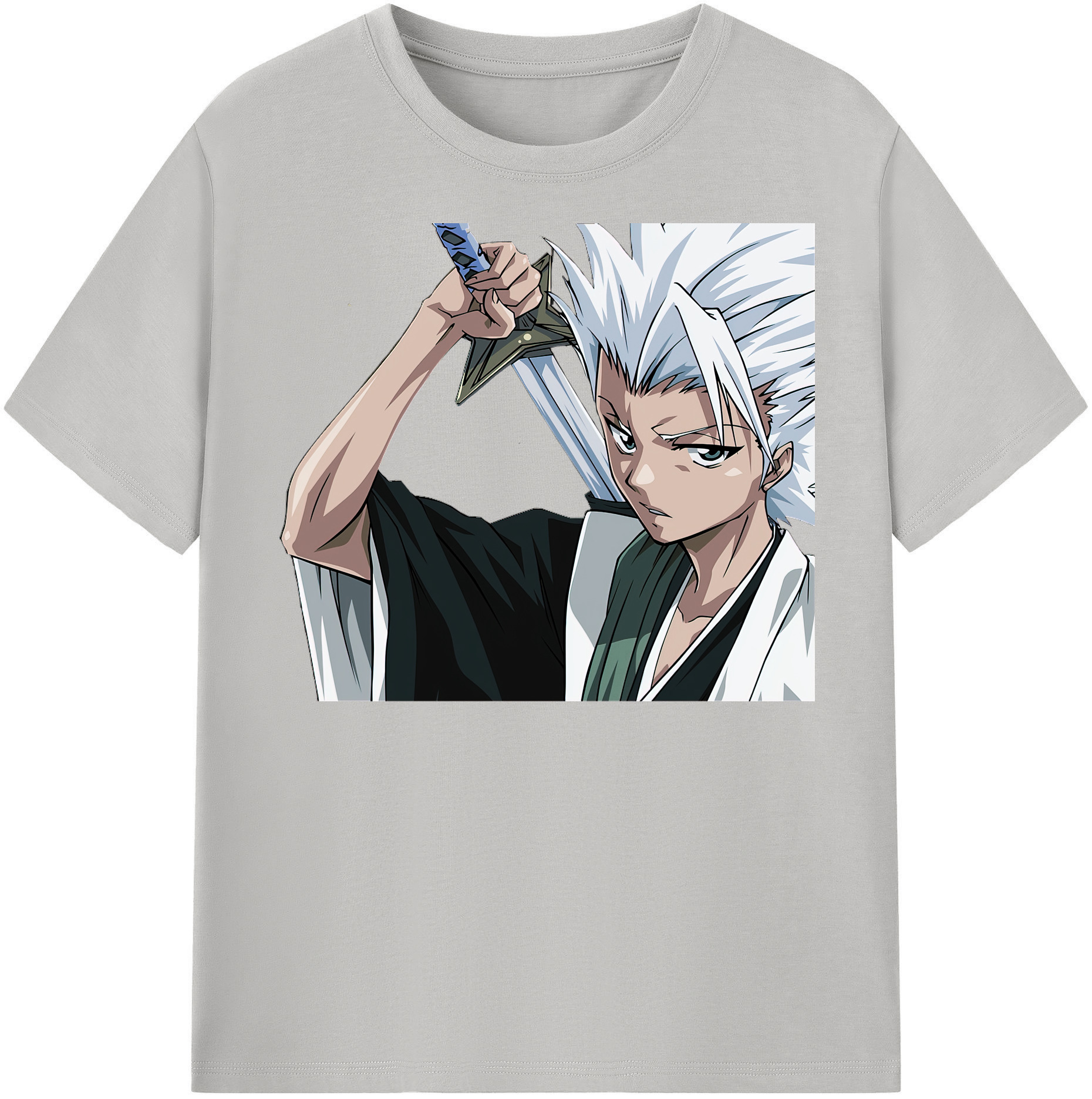 （画像用） ブリーチ 日番谷冬獅郎（ひつがや とうしろう） BLEACH Hitsugaya Toushirou 綿100％半袖Tシャツ（フロントプリント）