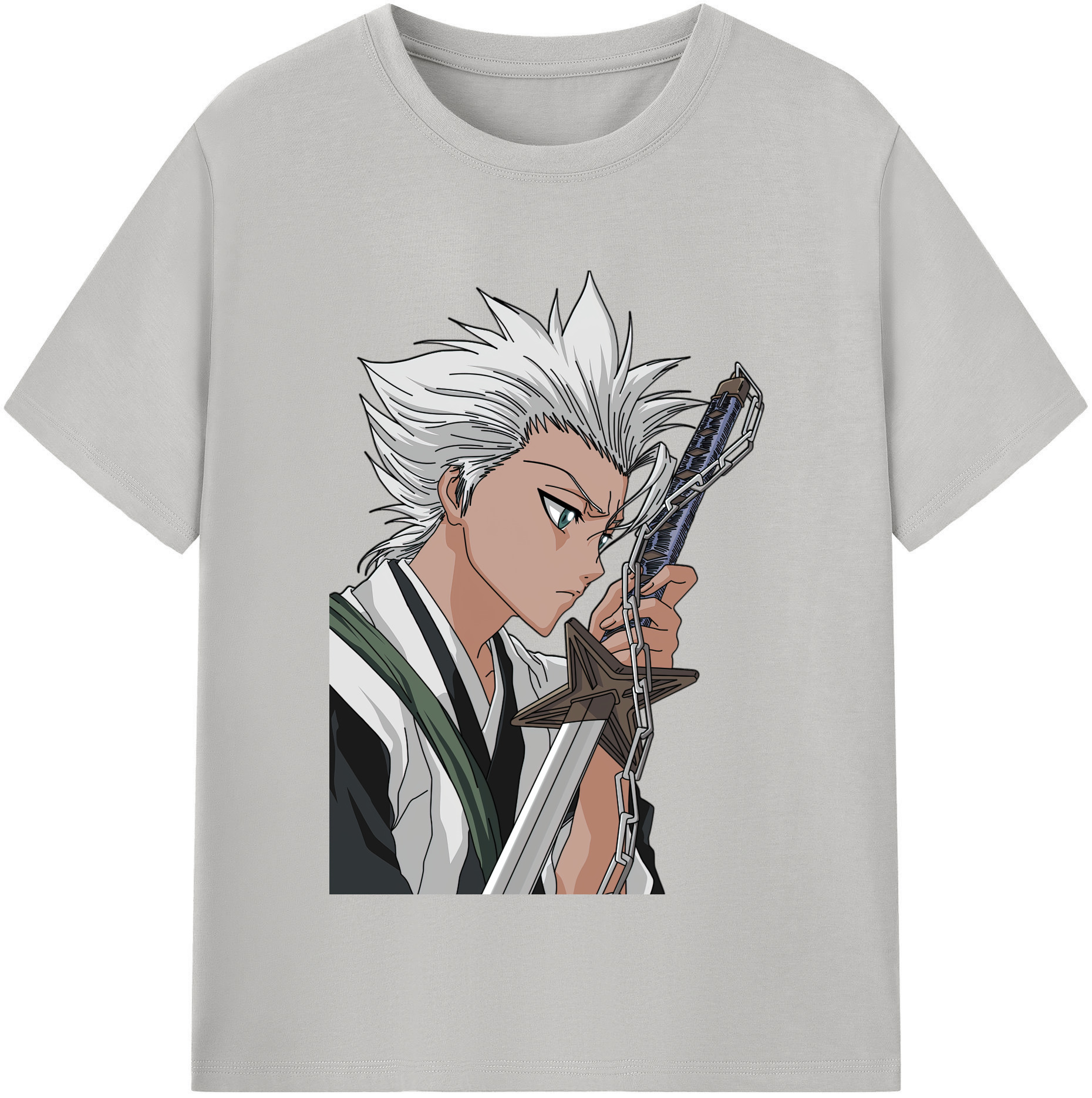 （画像用） ブリーチ 日番谷冬獅郎（ひつがや とうしろう） BLEACH Hitsugaya Toushirou 綿100％半袖Tシャツ（フロントプリント）