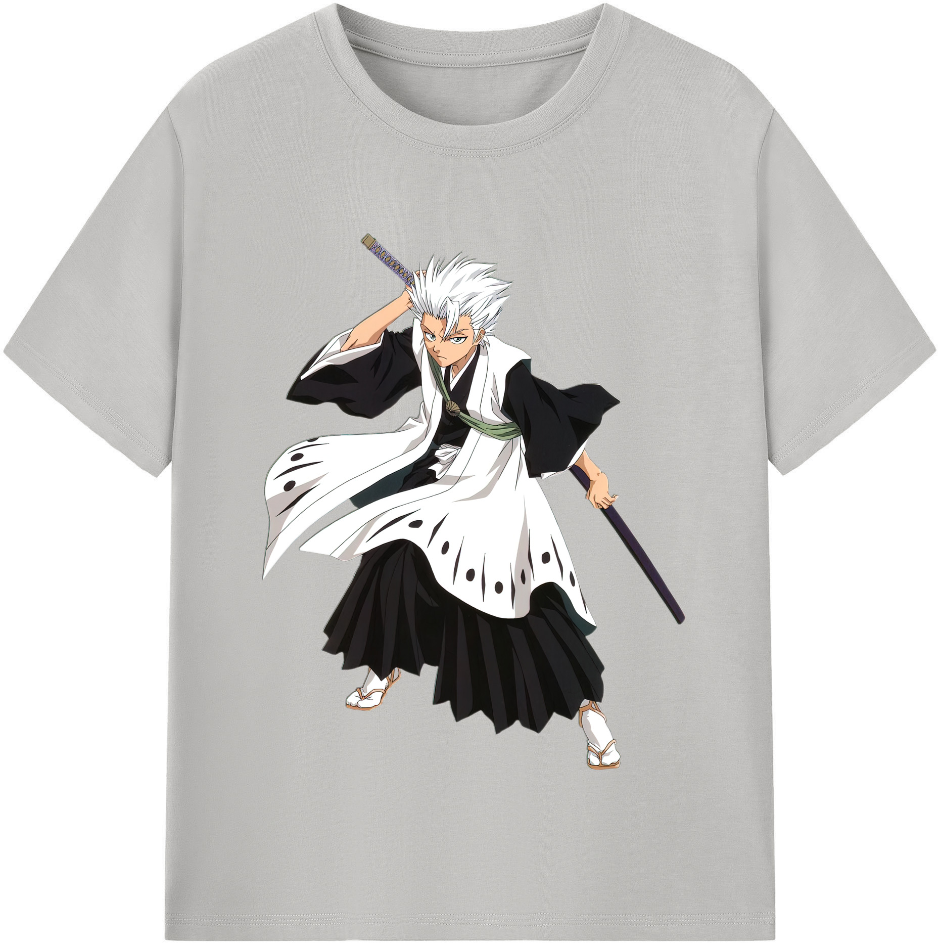 （画像用） ブリーチ 日番谷冬獅郎（ひつがや とうしろう） BLEACH Hitsugaya Toushirou 綿100％半袖Tシャツ（フロントプリント）