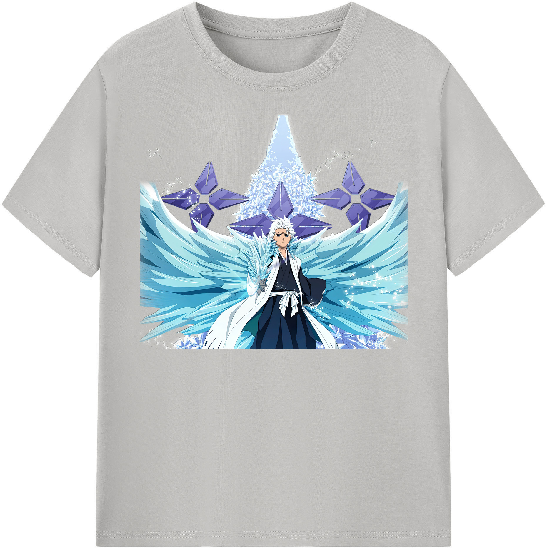 （画像用） ブリーチ 日番谷冬獅郎（ひつがや とうしろう） BLEACH Hitsugaya Toushirou 綿100％半袖Tシャツ（フロントプリント）