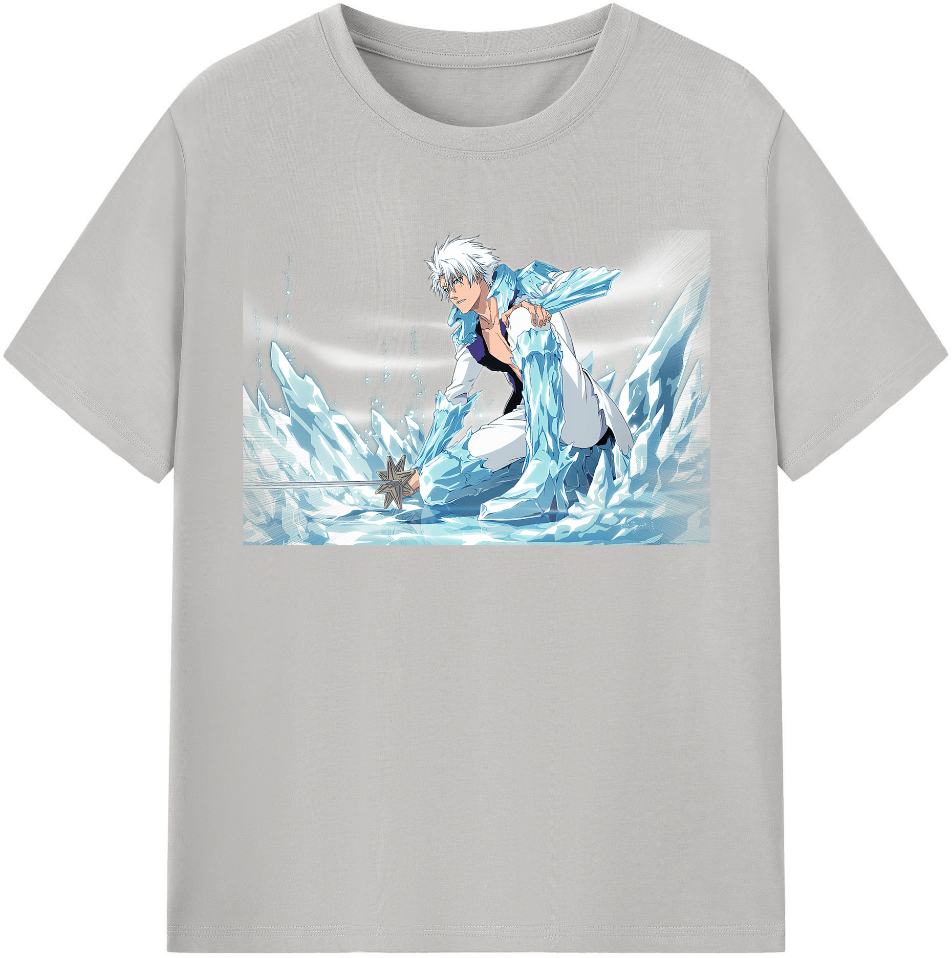 （画像用） ブリーチ 日番谷冬獅郎（ひつがや とうしろう） BLEACH Hitsugaya Toushirou 綿100％半袖Tシャツ（フロントプリント）