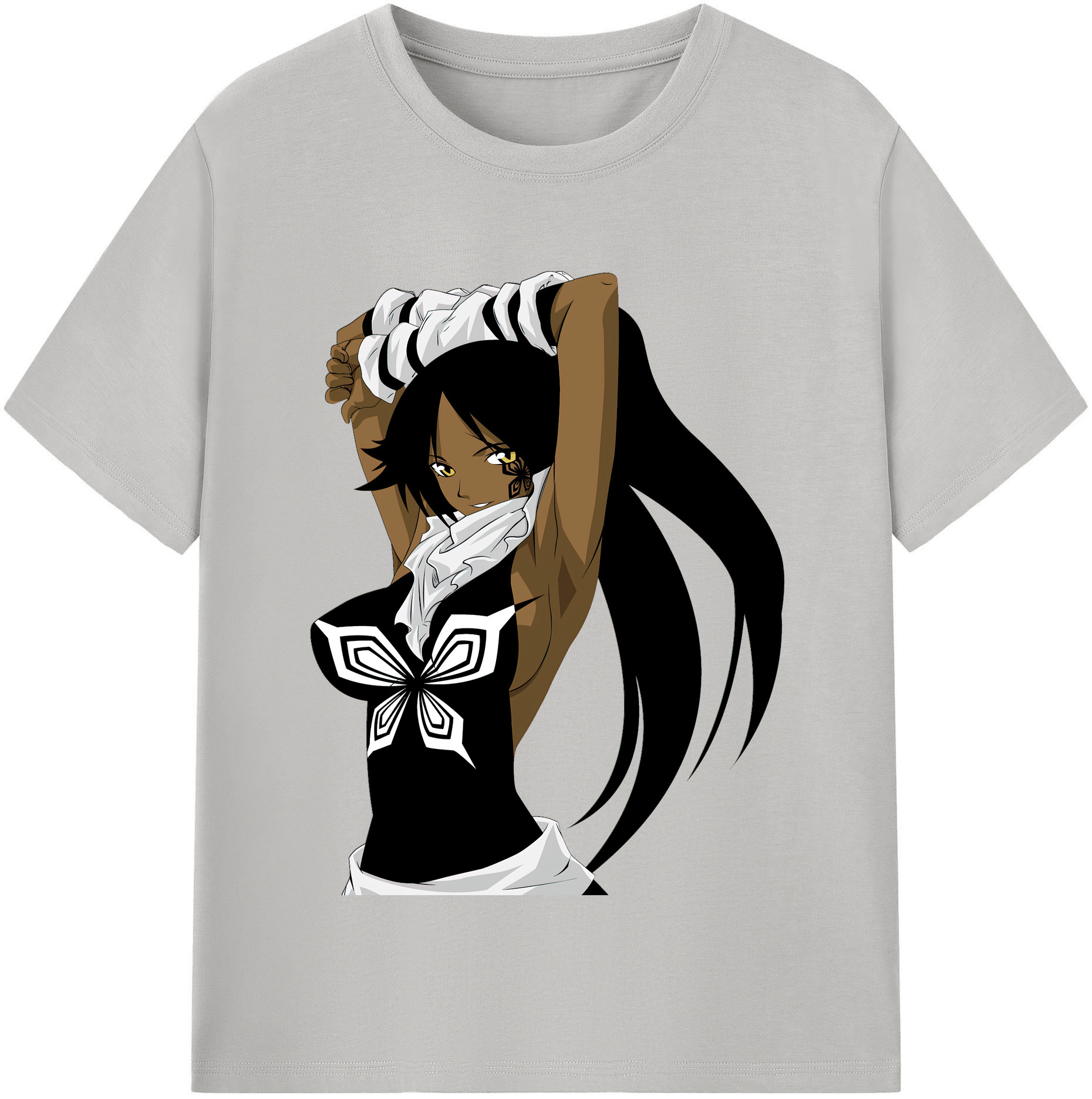 （画像用） ブリーチ 四楓院 夜一（しほういん よるいち） BLEACH Shihouin Yoruichi 綿100％半袖Tシャツ（フロントプリント）