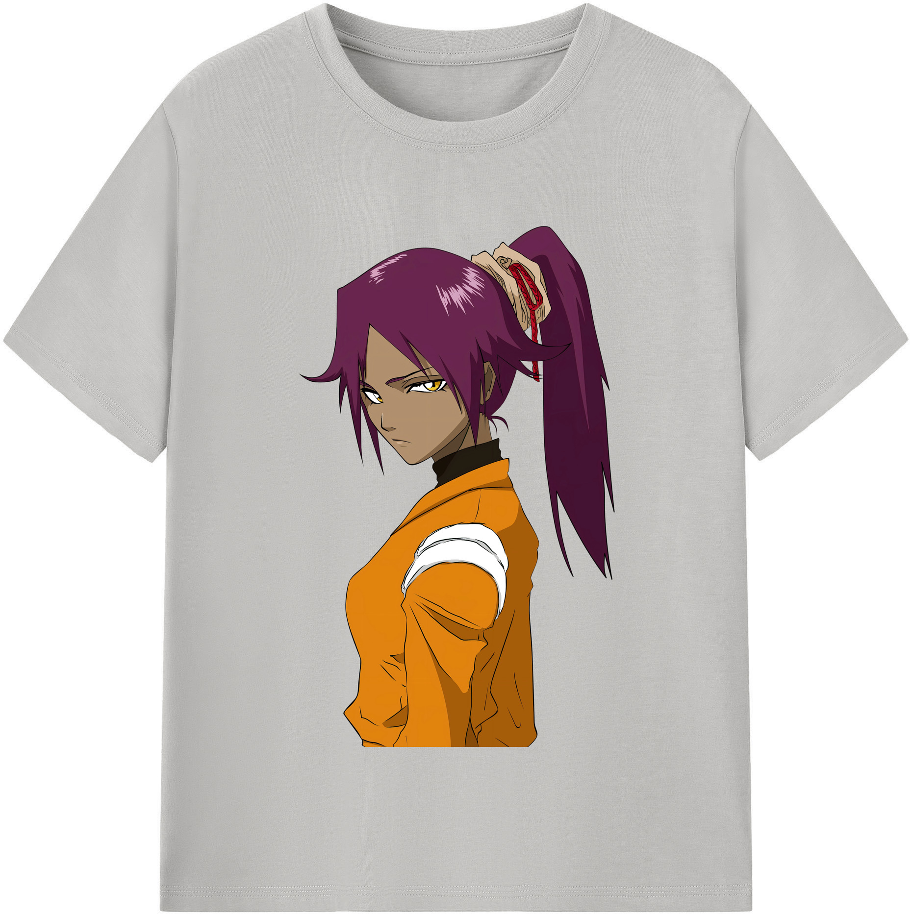 （画像用） ブリーチ 四楓院 夜一（しほういん よるいち） BLEACH Shihouin Yoruichi 綿100％半袖Tシャツ（フロントプリント）
