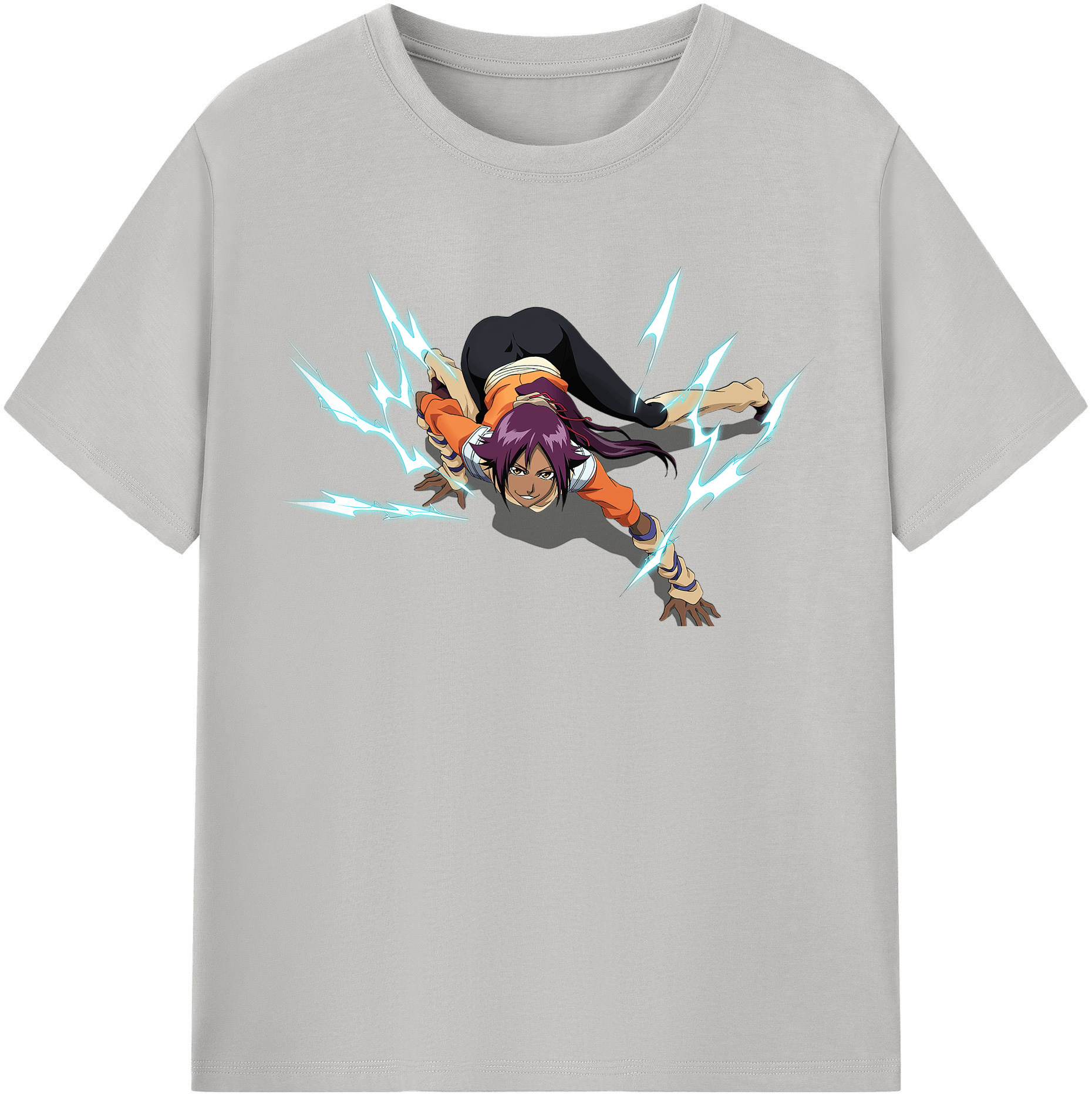 （画像用） ブリーチ 四楓院 夜一（しほういん よるいち） BLEACH Shihouin Yoruichi 綿100％半袖Tシャツ（フロントプリント）