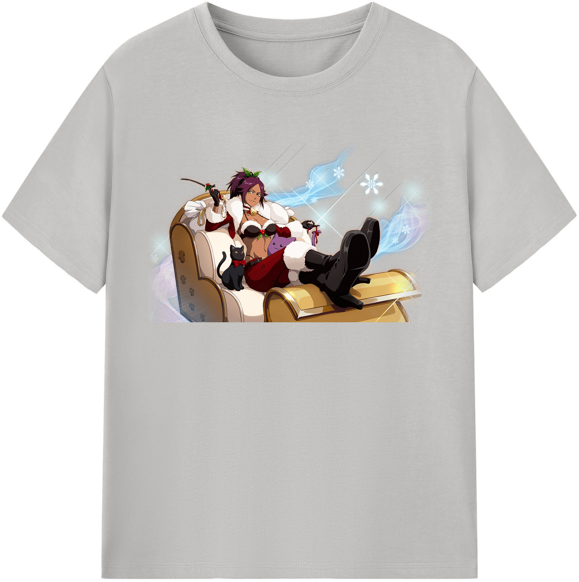 （画像用） ブリーチ 四楓院 夜一（しほういん よるいち） BLEACH Shihouin Yoruichi 綿100％半袖Tシャツ（フロントプリント）