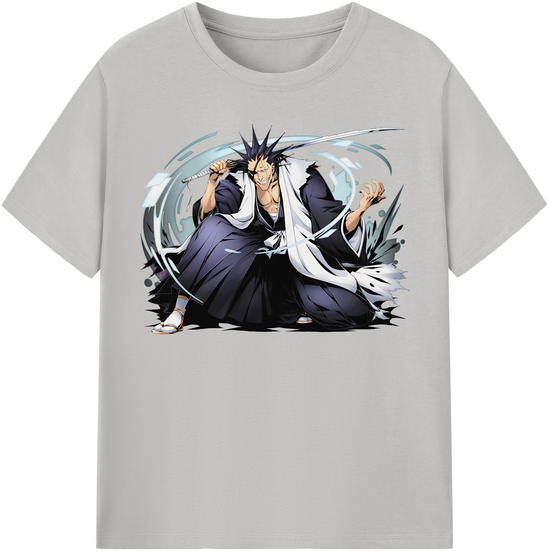 （画像用） ブリーチ ざらき けんぱち BLEACH Zaraki Kenpachi 綿100％半袖Tシャツ（フロントプリント）