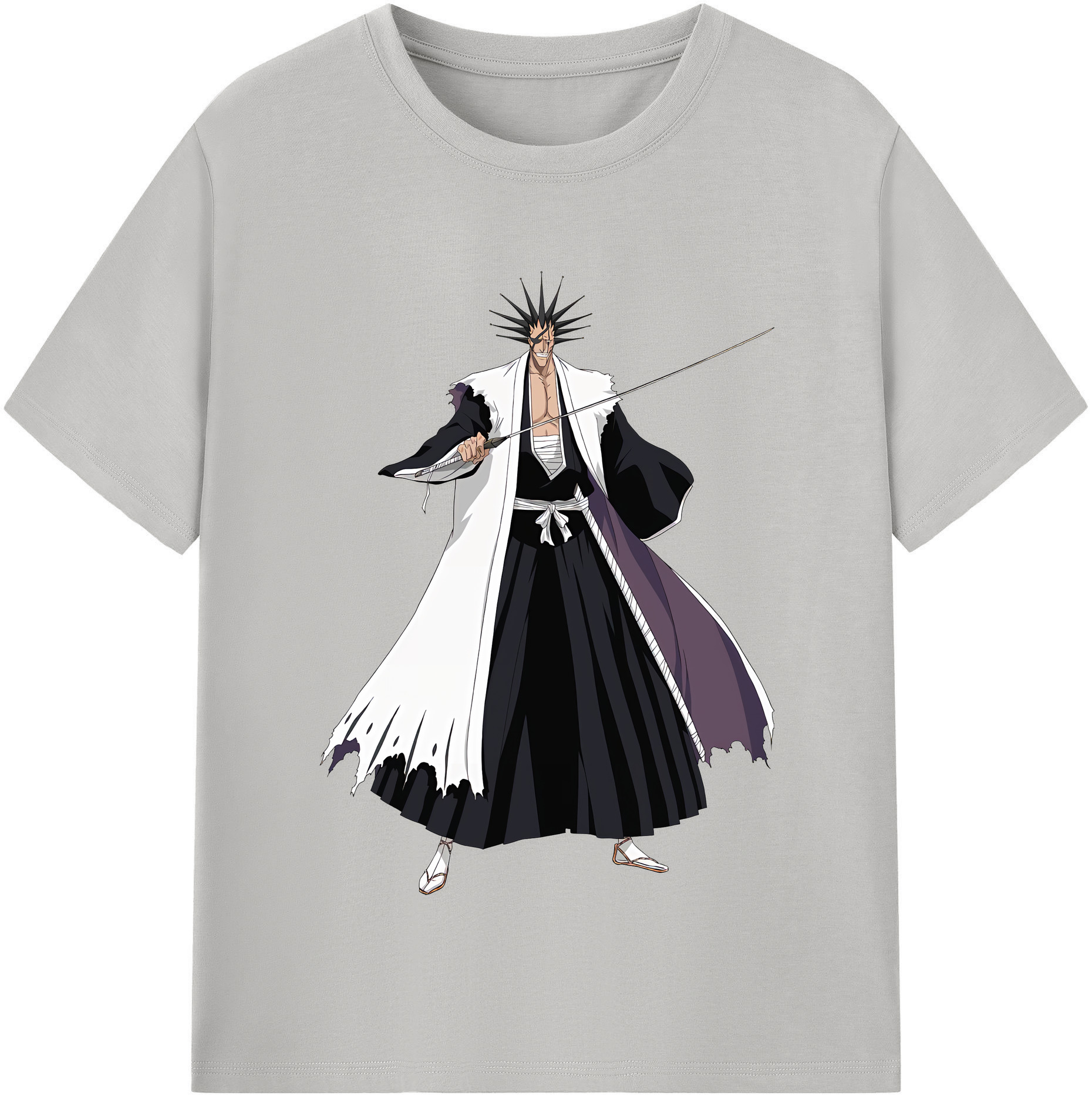 （画像用） ブリーチ ざらき けんぱち BLEACH Zaraki Kenpachi 綿100％半袖Tシャツ（フロントプリント）