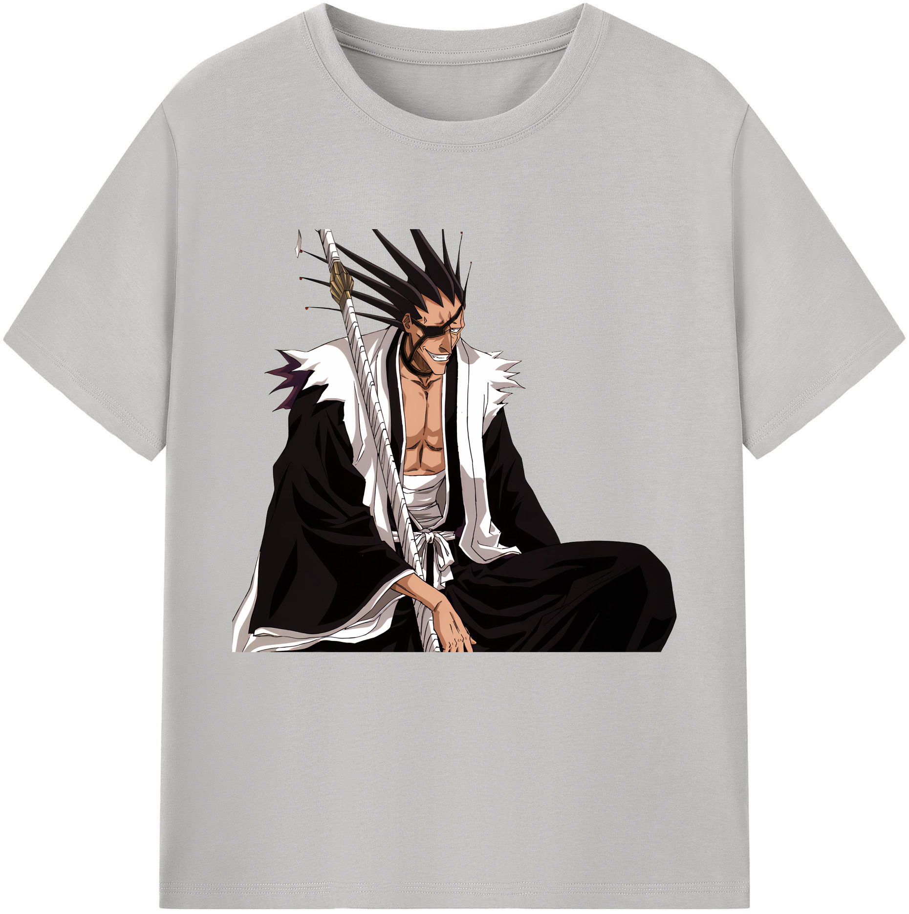 （画像用） ブリーチ ざらき けんぱち BLEACH Zaraki Kenpachi 綿100％半袖Tシャツ（フロントプリント）