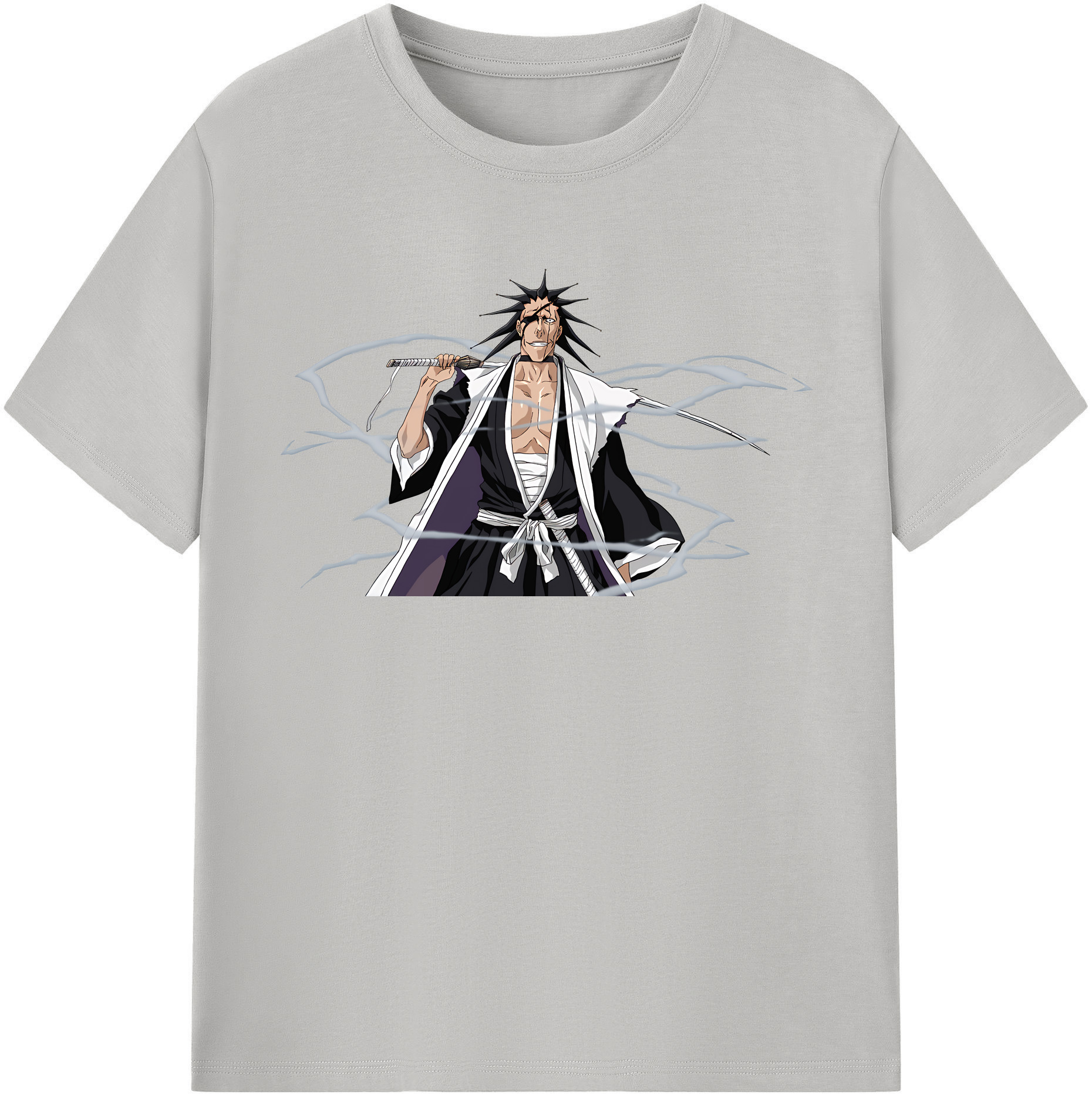 （画像用） ブリーチ ざらき けんぱち BLEACH Zaraki Kenpachi 綿100％半袖Tシャツ（フロントプリント）