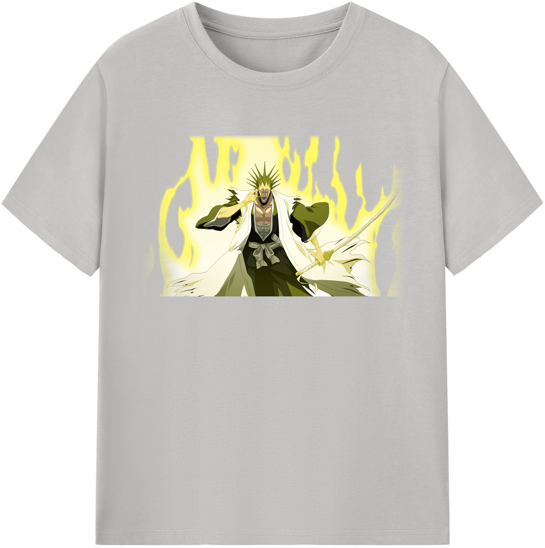 （画像用） ブリーチ ざらき けんぱち BLEACH Zaraki Kenpachi 綿100％半袖Tシャツ（フロントプリント）