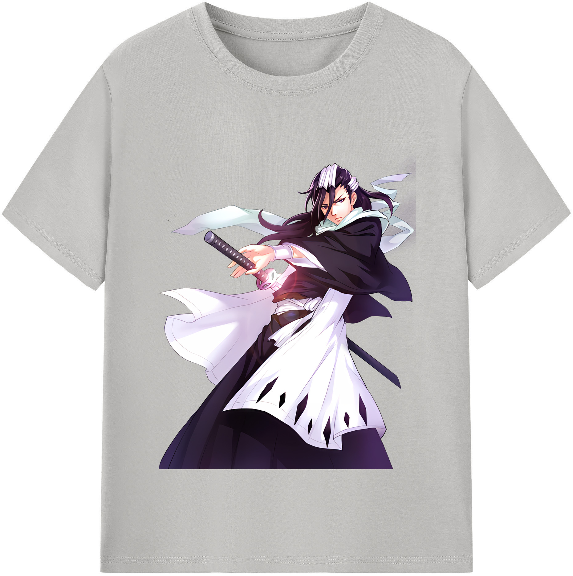 （画像用） ブリーチ くちき びゃくや BLEACH Kuchiki Byakuya 綿100％半袖Tシャツ（フロントプリント）
