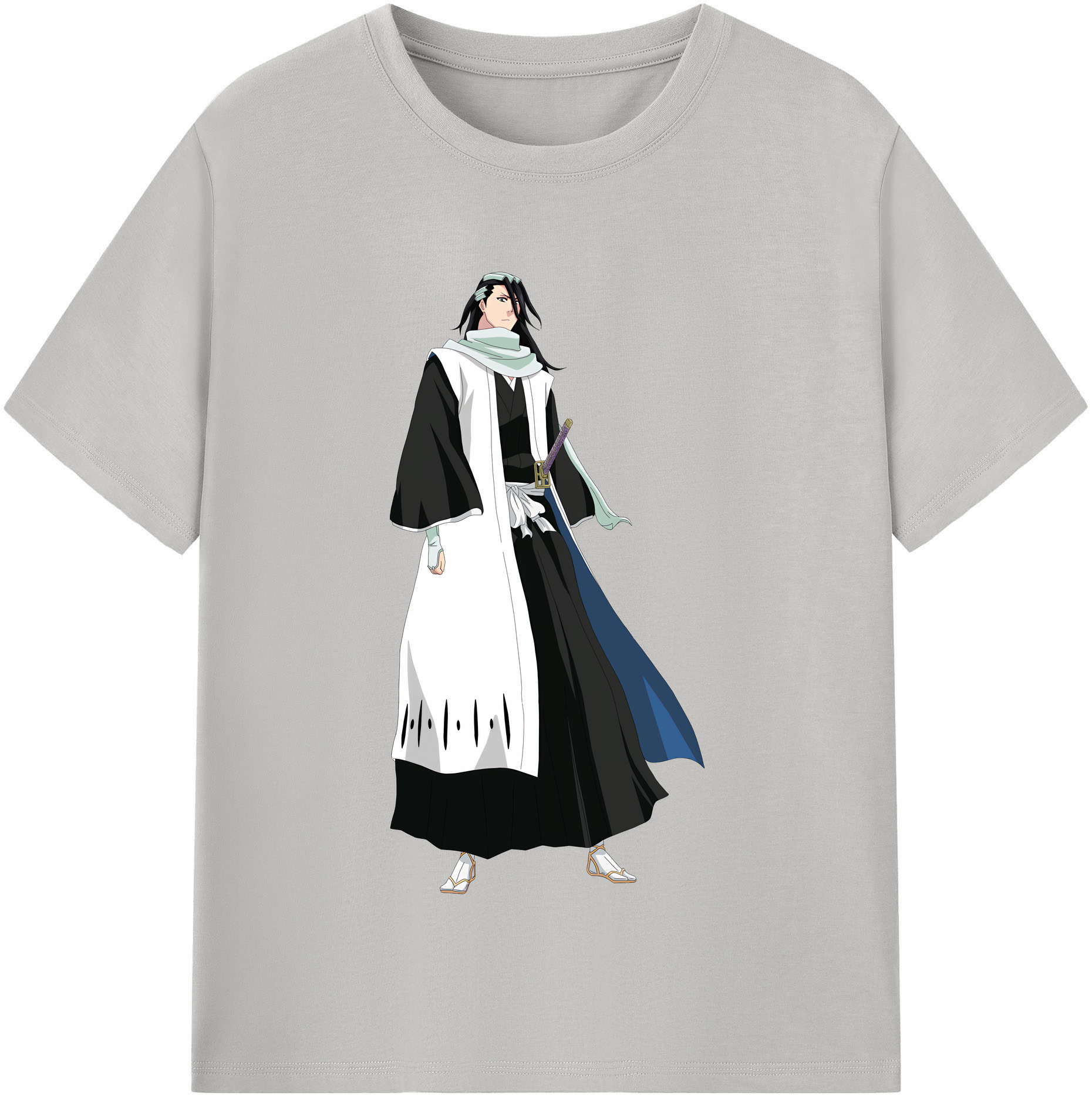 （画像用） ブリーチ くちき びゃくや BLEACH Kuchiki Byakuya 綿100％半袖Tシャツ（フロントプリント）