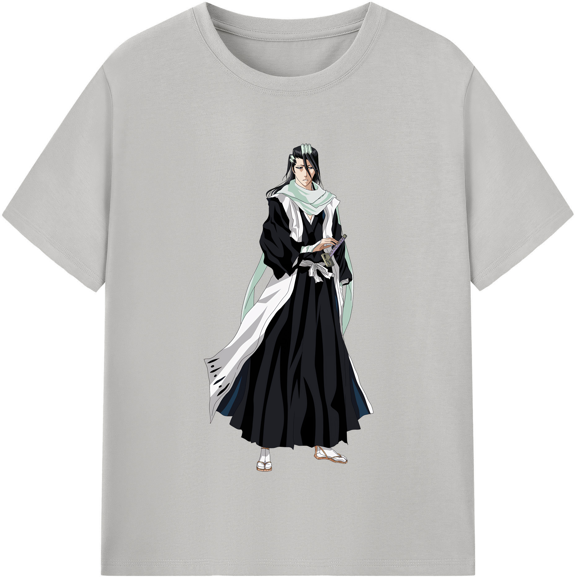 （画像用） ブリーチ くちき びゃくや BLEACH Kuchiki Byakuya 綿100％半袖Tシャツ（フロントプリント）