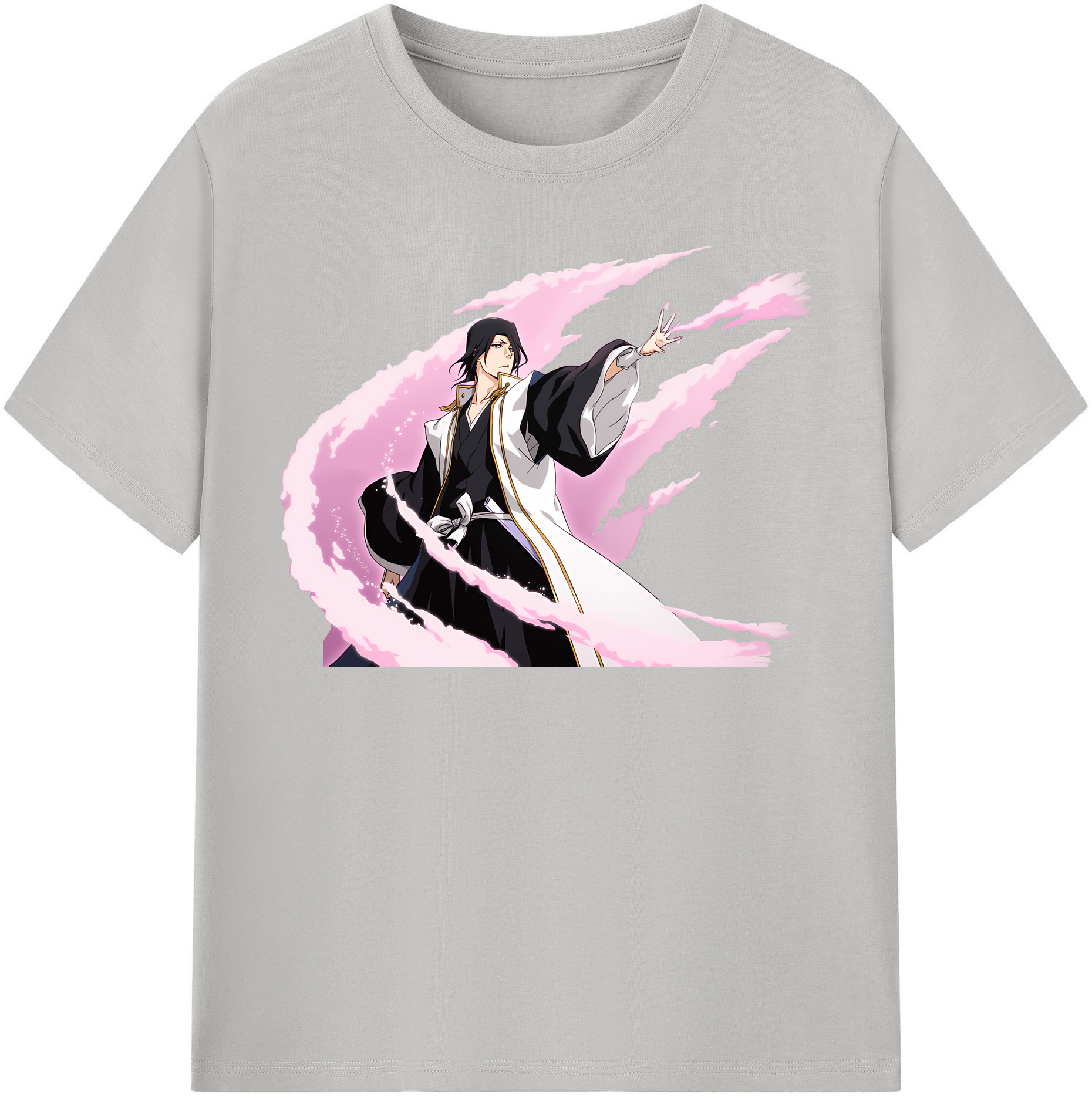（画像用） ブリーチ くちき びゃくや BLEACH Kuchiki Byakuya 綿100％半袖Tシャツ（フロントプリント）