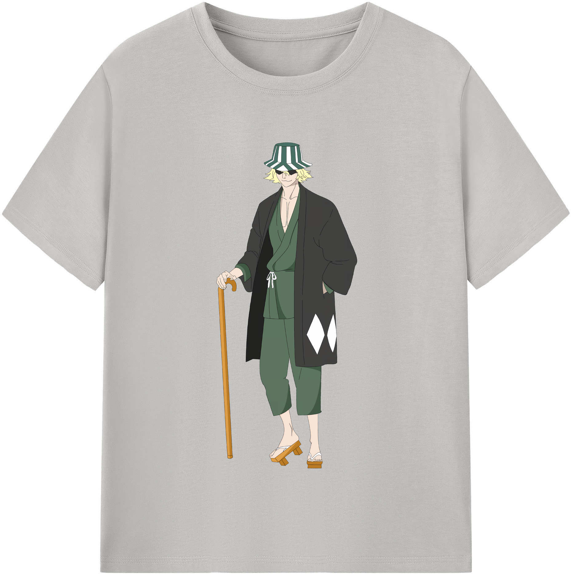 （画像用） "ブリーチ 浦原 喜助（うらはら きすけ） BLEACH Urahara Kisuke " 綿100％半袖Tシャツ（フロントプリント）
