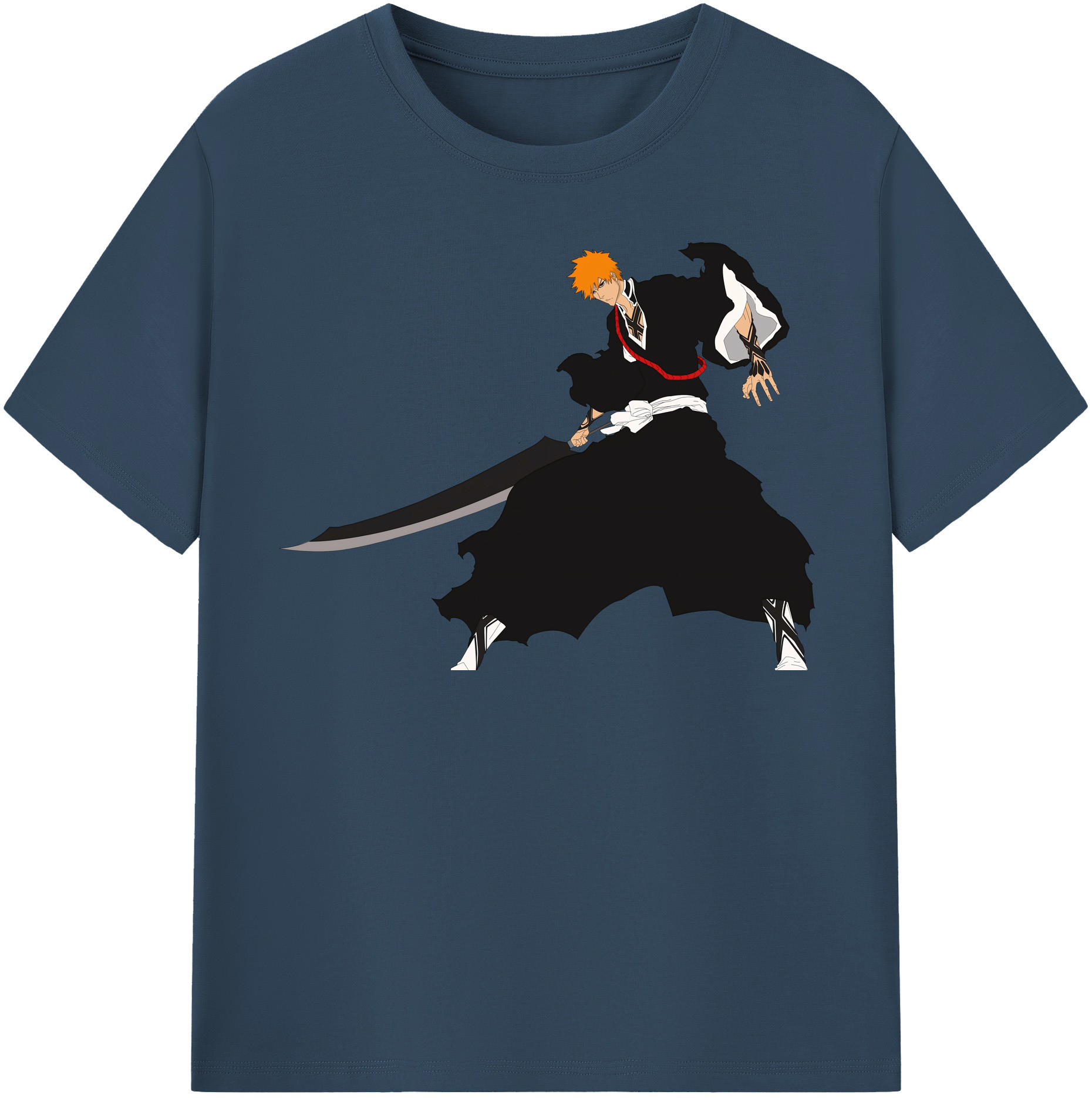 （画像用） ブリーチ 黒崎一護（くろさき いちご）BLEACH Kurosaki Ichigo 綿100％半袖Tシャツ（フロントプリント）