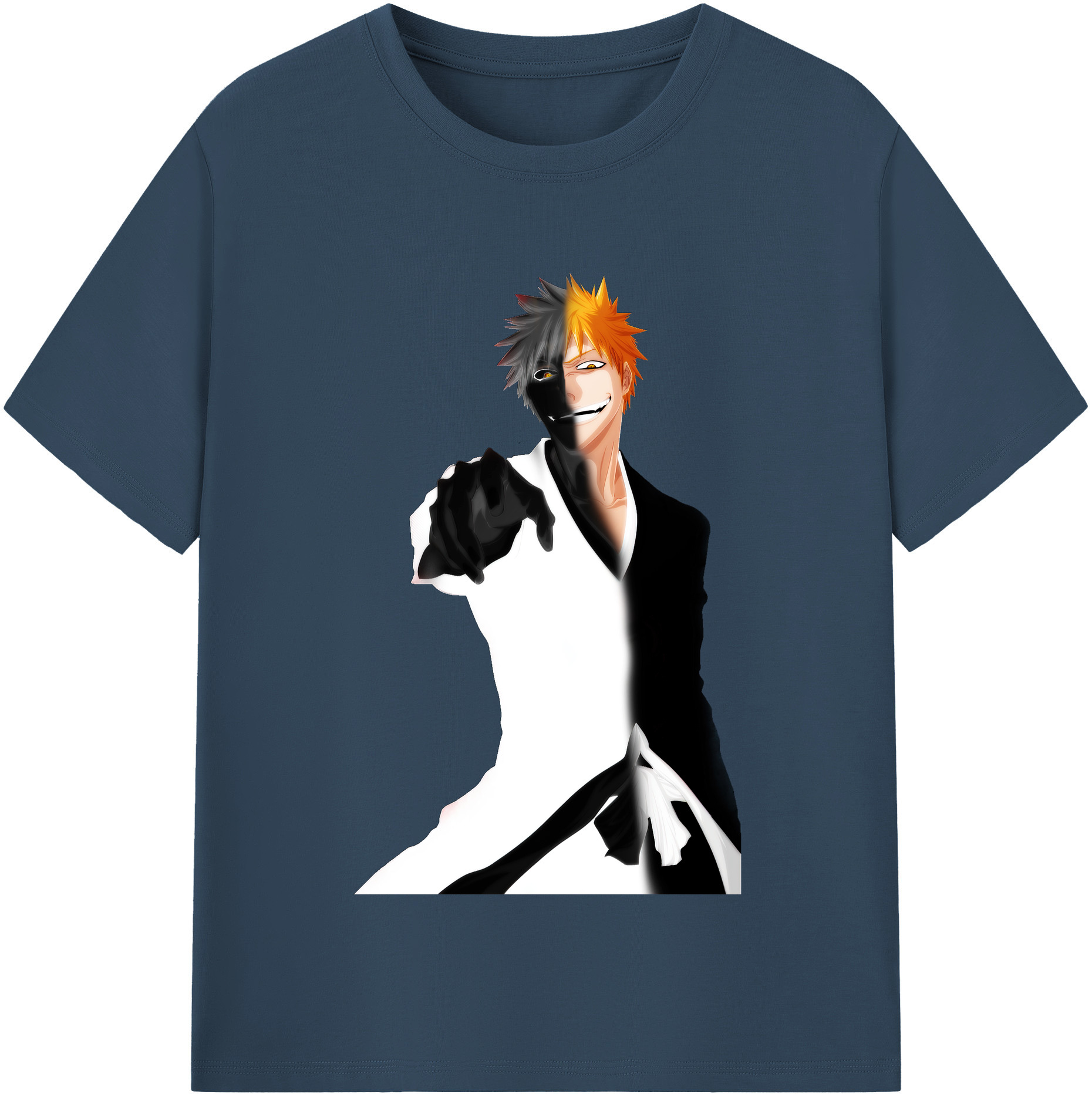 （画像用） ブリーチ 黒崎一護（くろさき いちご）BLEACH Kurosaki Ichigo 綿100％半袖Tシャツ（フロントプリント）