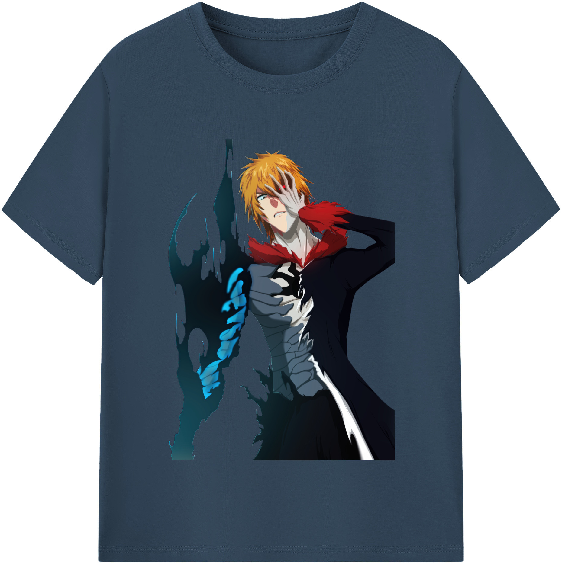 （画像用） ブリーチ 黒崎一護（くろさき いちご）BLEACH Kurosaki Ichigo 綿100％半袖Tシャツ（フロントプリント）