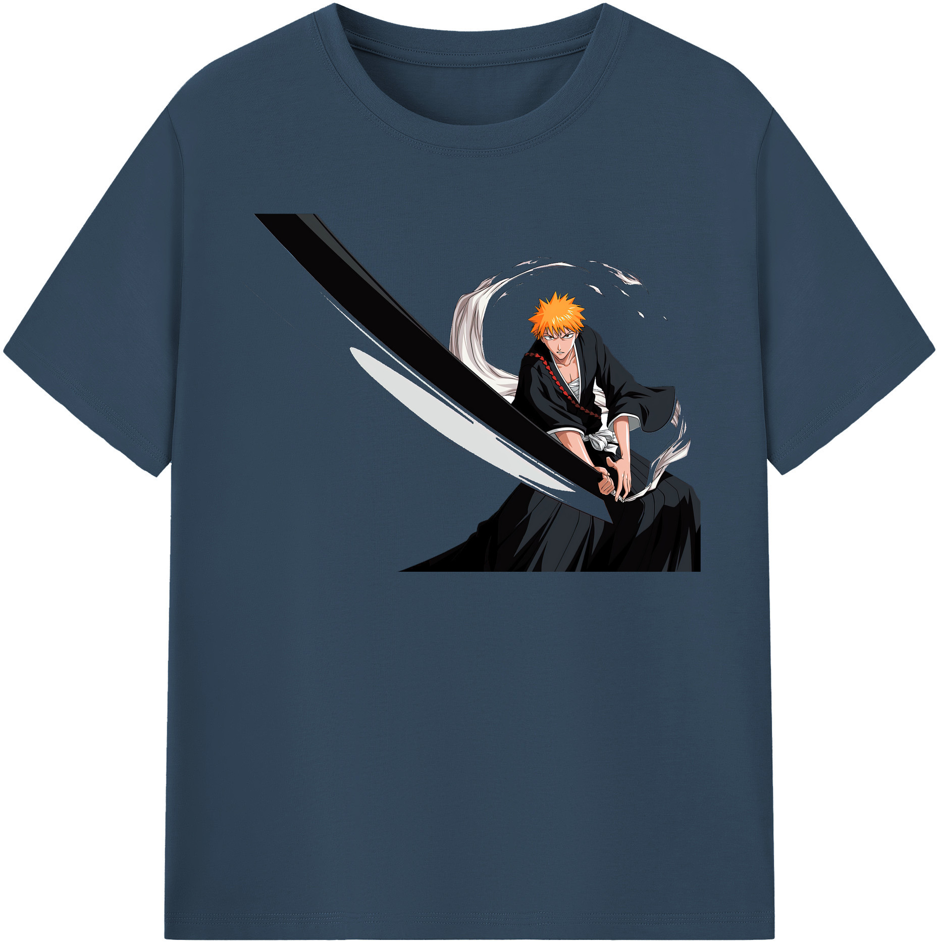 （画像用） ブリーチ 黒崎一護（くろさき いちご）BLEACH Kurosaki Ichigo 綿100％半袖Tシャツ（フロントプリント）