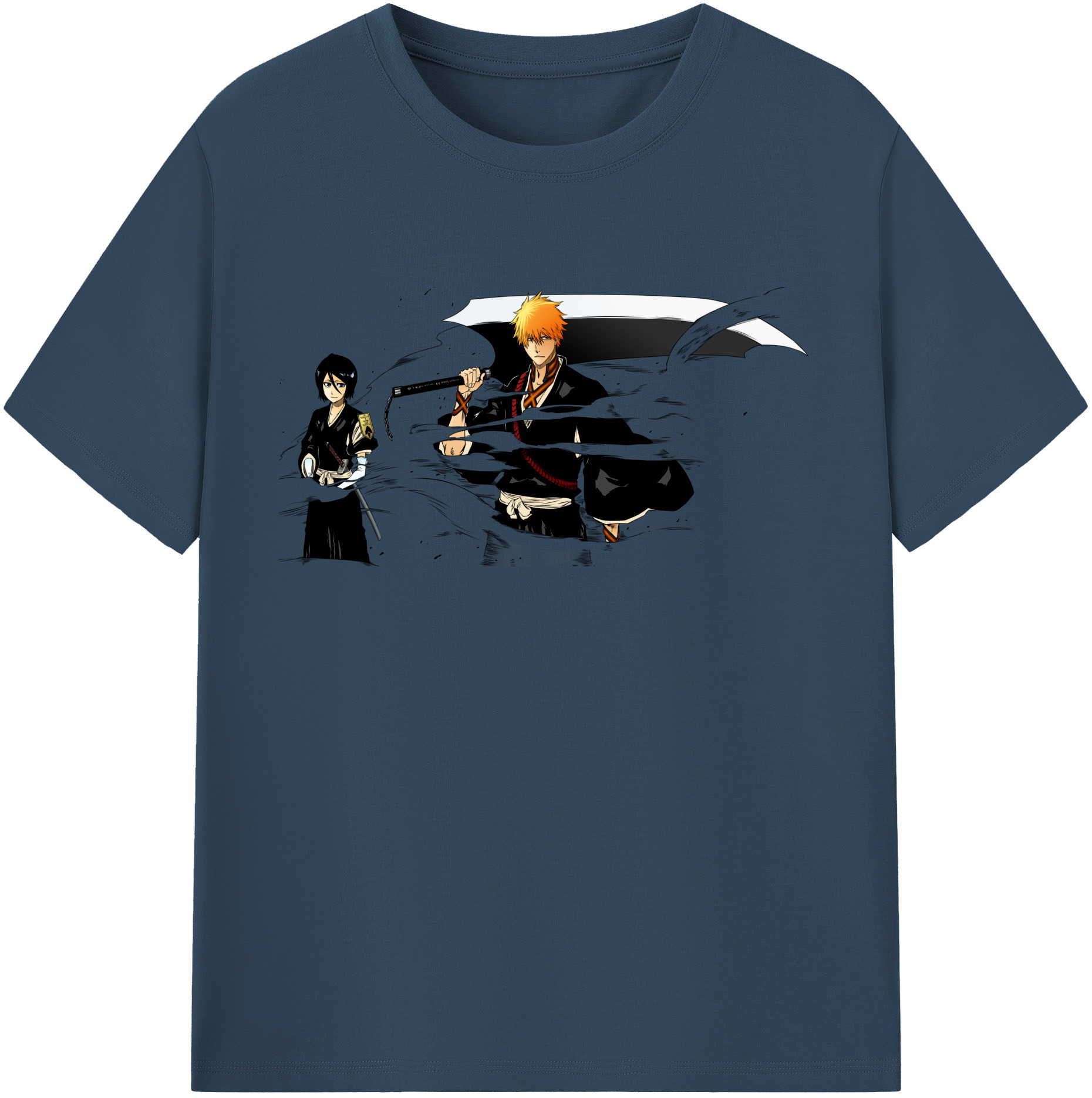 （画像用） ブリーチ 黒崎一護（くろさき いちご）BLEACH Kurosaki Ichigo 綿100％半袖Tシャツ（フロントプリント）