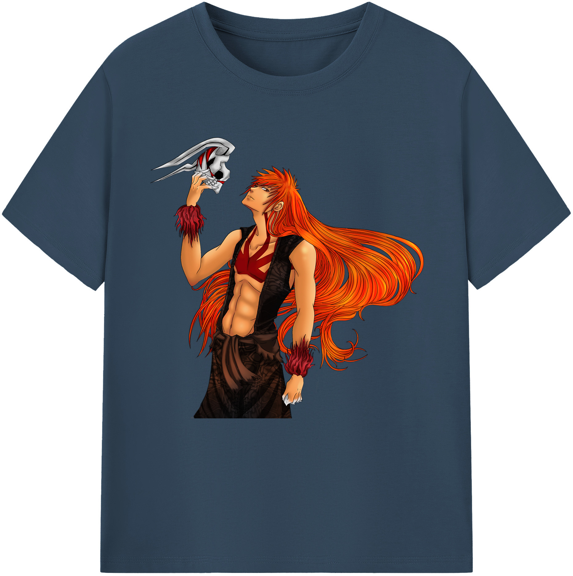 （画像用） ブリーチ 黒崎一護（くろさき いちご）BLEACH Kurosaki Ichigo 綿100％半袖Tシャツ（フロントプリント）