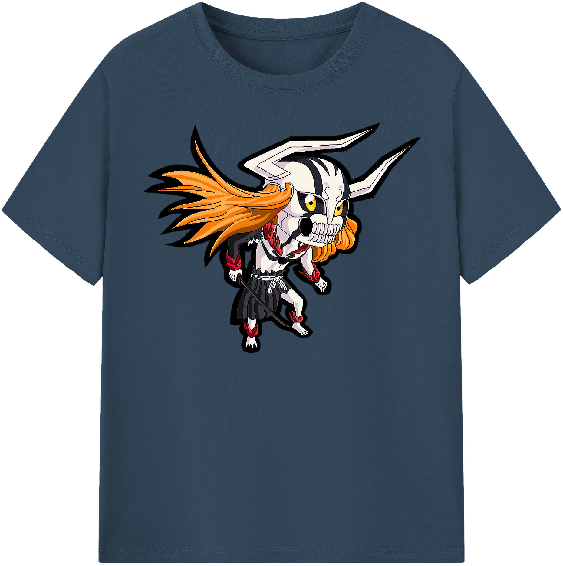 （画像用） ブリーチ 黒崎一護（くろさき いちご）BLEACH Kurosaki Ichigo 綿100％半袖Tシャツ（フロントプリント）