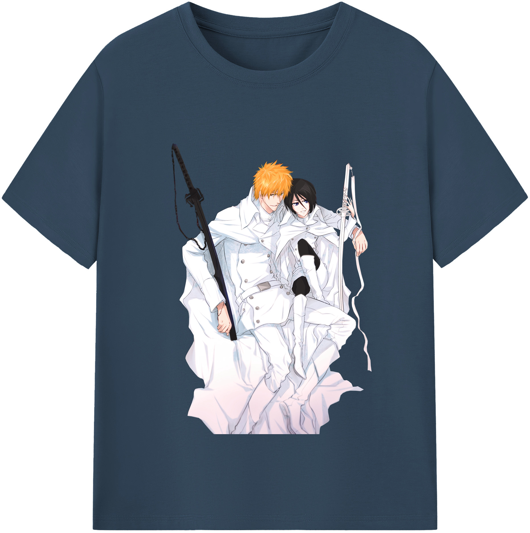 （画像用） ブリーチ 黒崎一護（くろさき いちご）BLEACH Kurosaki Ichigo 綿100％半袖Tシャツ（フロントプリント）