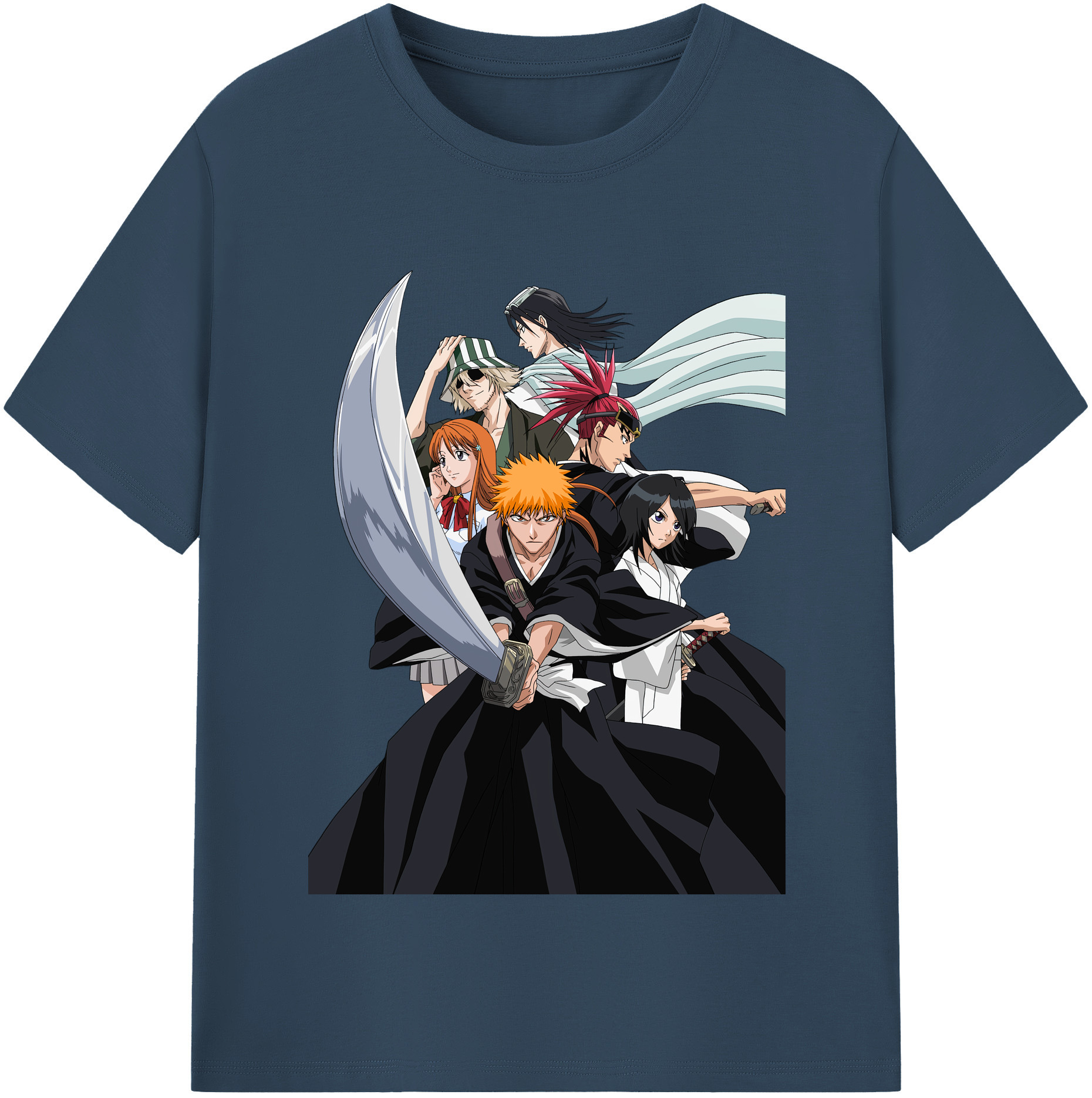 （画像用） ブリーチ 黒崎一護（くろさき いちご）BLEACH Kurosaki Ichigo 綿100％半袖Tシャツ（フロントプリント）