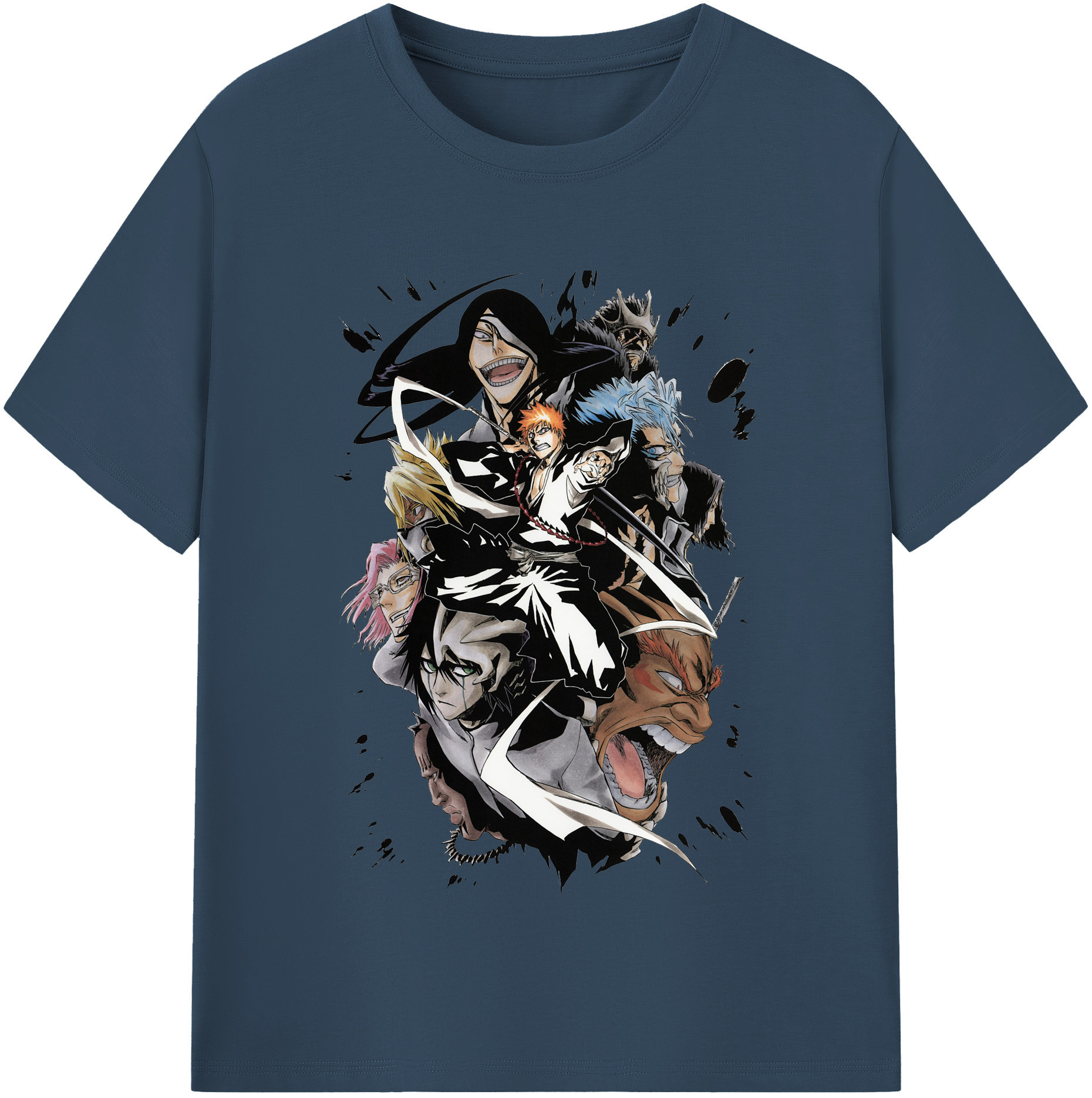 （画像用） ブリーチ 黒崎一護（くろさき いちご）BLEACH Kurosaki Ichigo 綿100％半袖Tシャツ（フロントプリント）