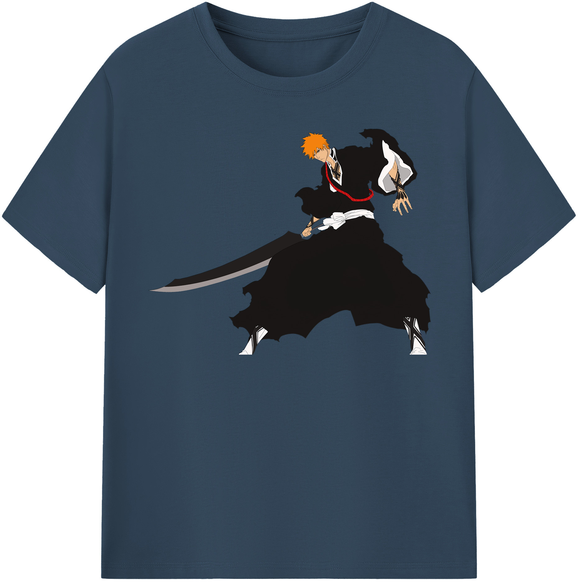 （画像用） ブリーチ 黒崎一護（くろさき いちご）BLEACH Kurosaki Ichigo 綿100％半袖Tシャツ（フロントプリント）