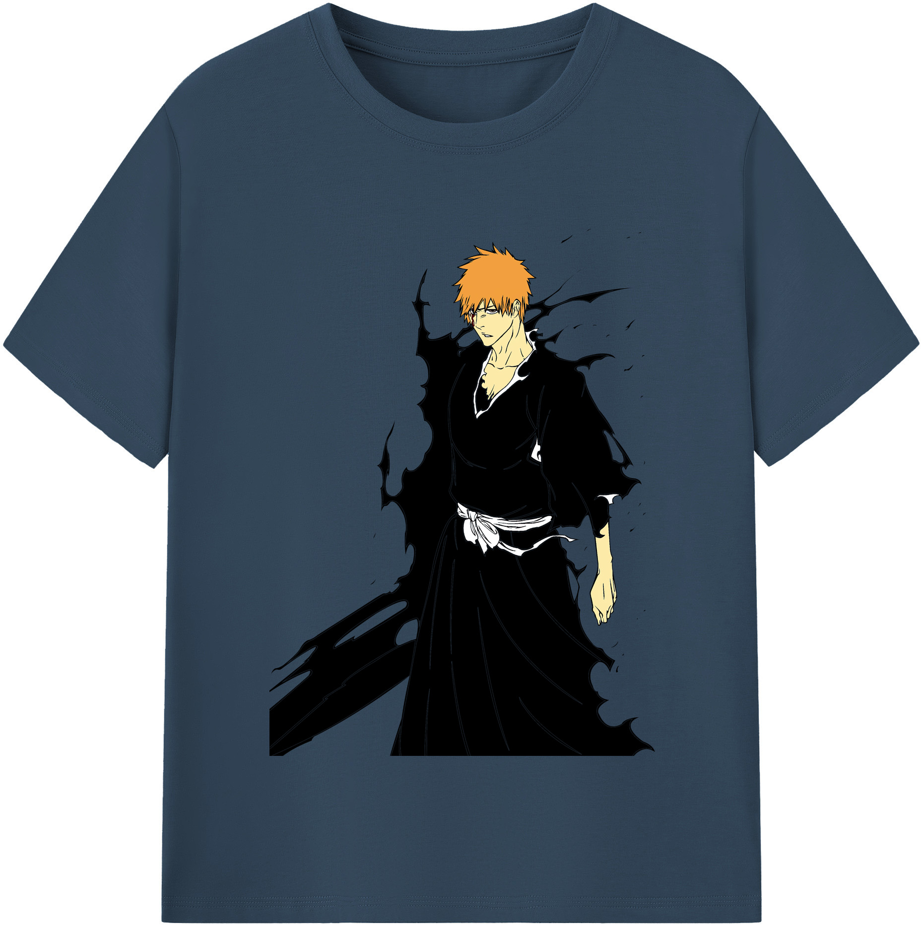 （画像用） ブリーチ 黒崎一護（くろさき いちご）BLEACH Kurosaki Ichigo 綿100％半袖Tシャツ（フロントプリント）
