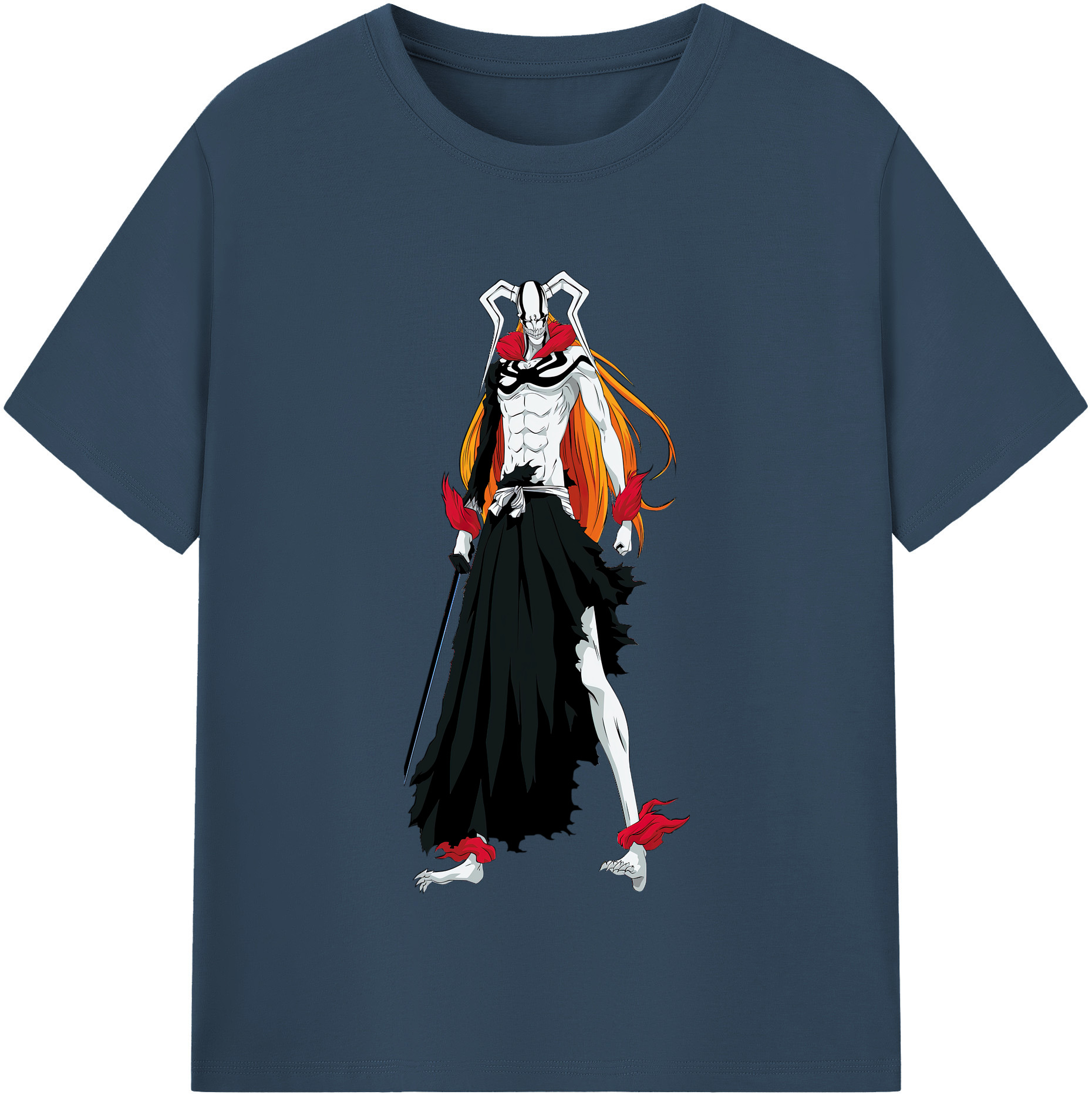 （画像用） ブリーチ 黒崎一護（くろさき いちご）BLEACH Kurosaki Ichigo 綿100％半袖Tシャツ（フロントプリント）