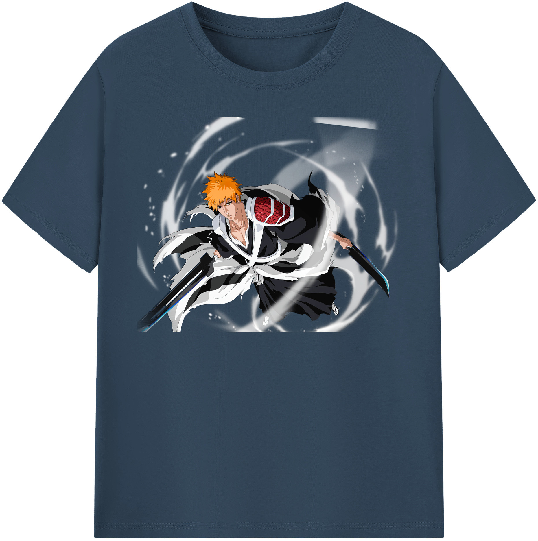 （画像用） ブリーチ 黒崎一護（くろさき いちご）BLEACH Kurosaki Ichigo 綿100％半袖Tシャツ（フロントプリント）