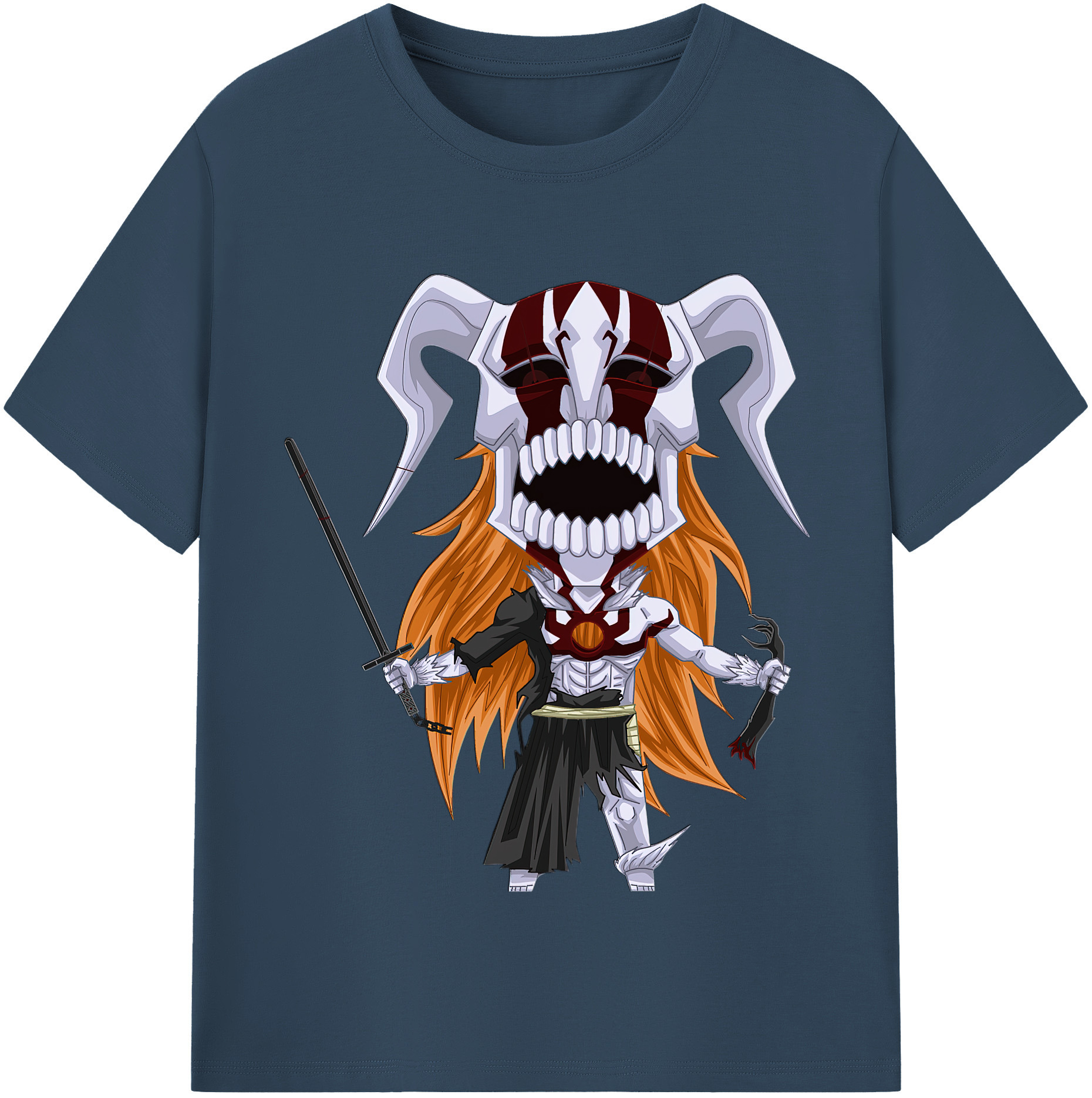 （画像用） ブリーチ 黒崎一護（くろさき いちご）BLEACH Kurosaki Ichigo 綿100％半袖Tシャツ（フロントプリント）