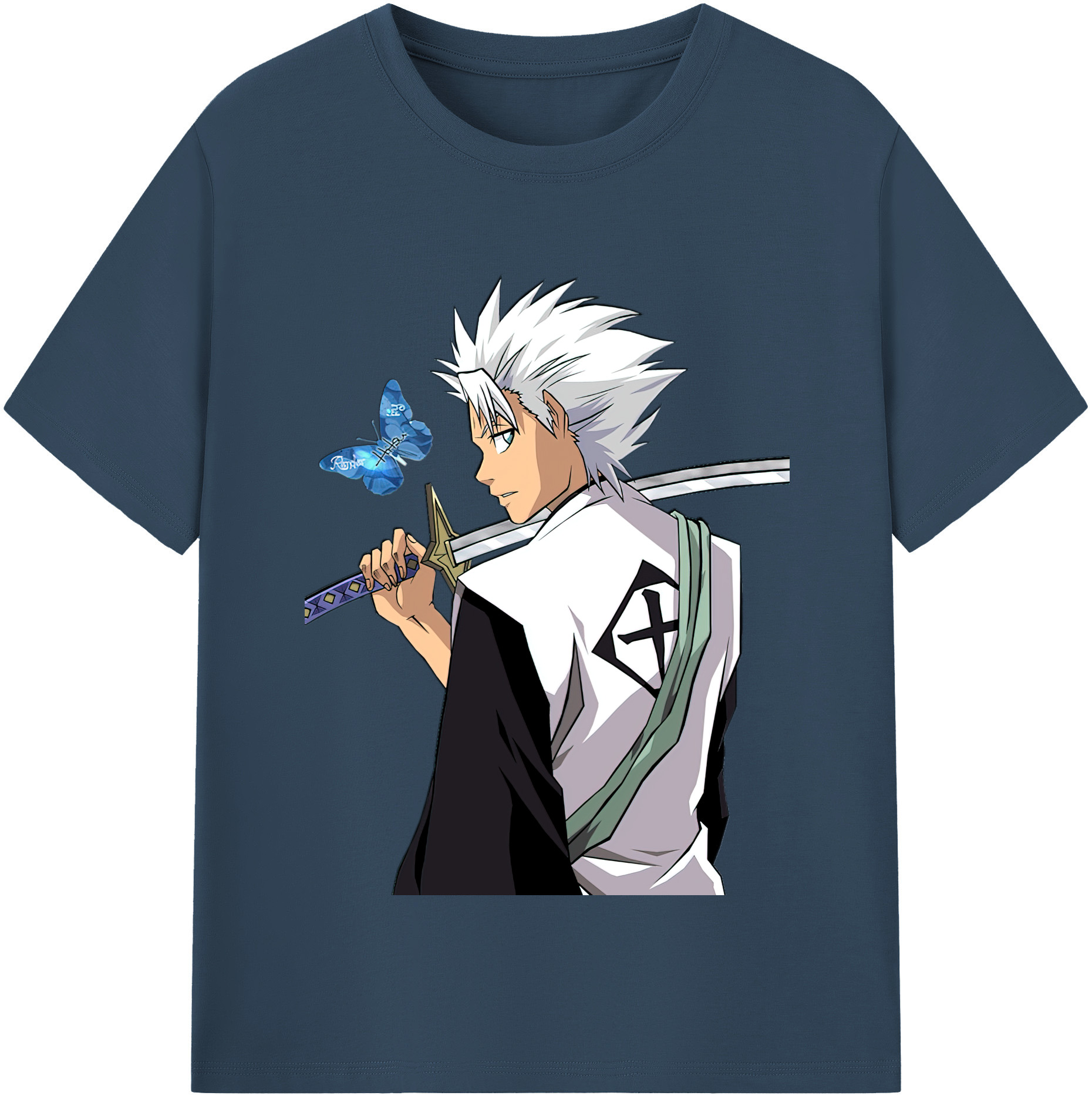 （画像用） ブリーチ 日番谷冬獅郎（ひつがや とうしろう） BLEACH Hitsugaya Toushirou 綿100％半袖Tシャツ（フロントプリント）