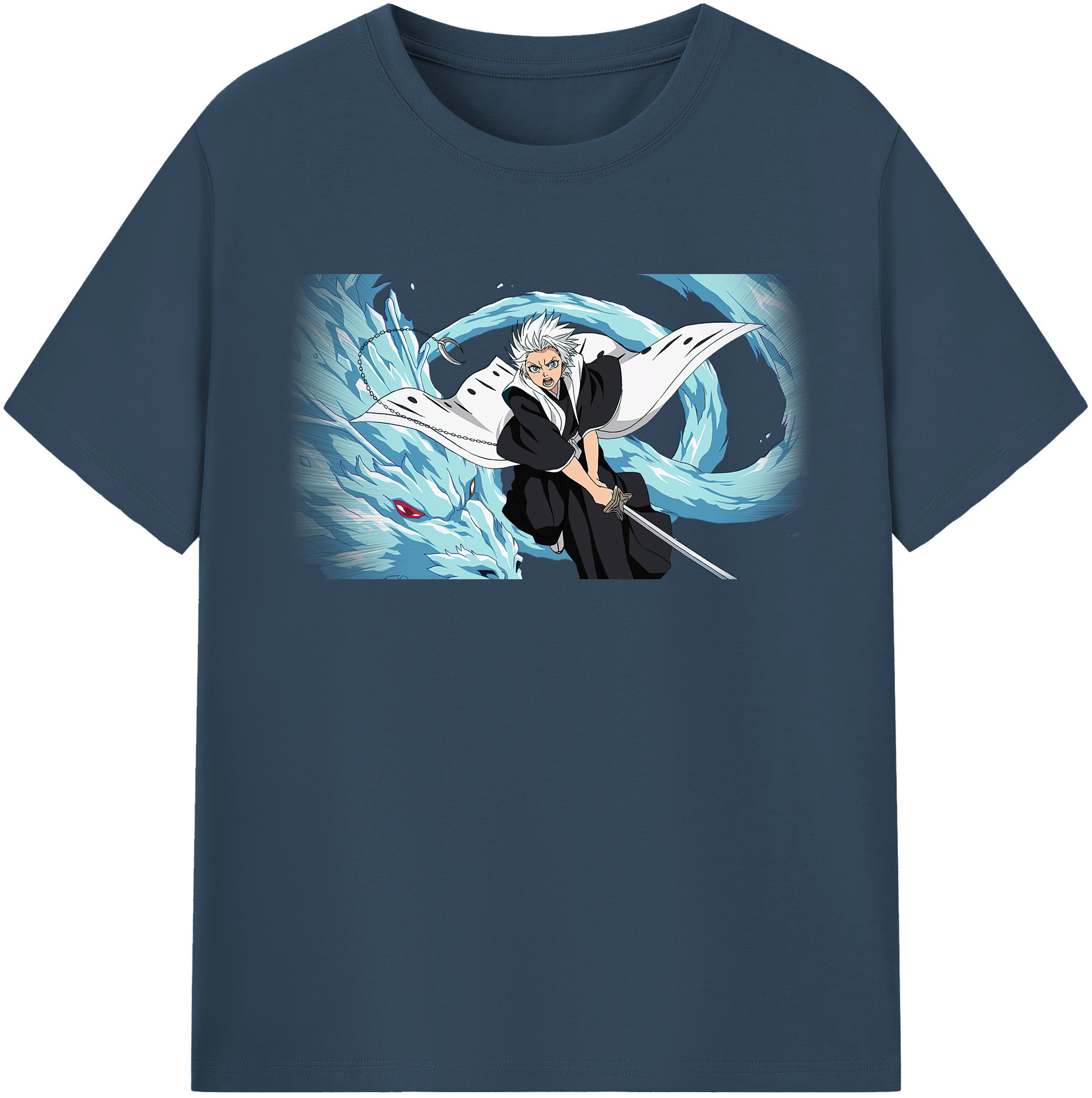 （画像用） ブリーチ 日番谷冬獅郎（ひつがや とうしろう） BLEACH Hitsugaya Toushirou 綿100％半袖Tシャツ（フロントプリント）